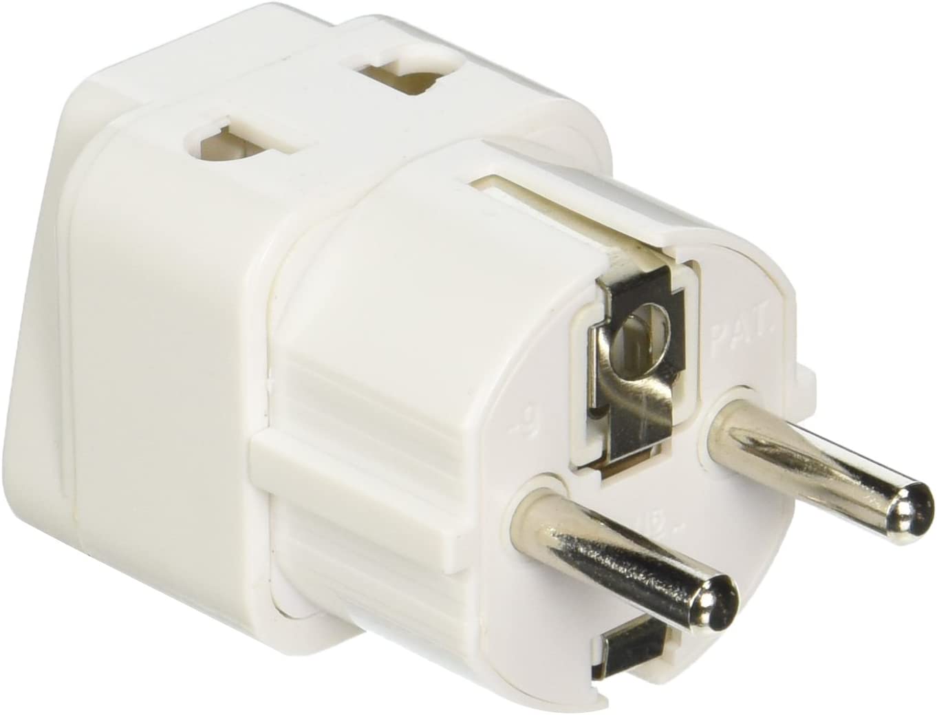 2-in-1 Type E/F Plug Adapter with Grounding - Universal Travel Adapter for Germany, France & Europe - Perfect for Charging Laptops, Phones & Devices While Traveling