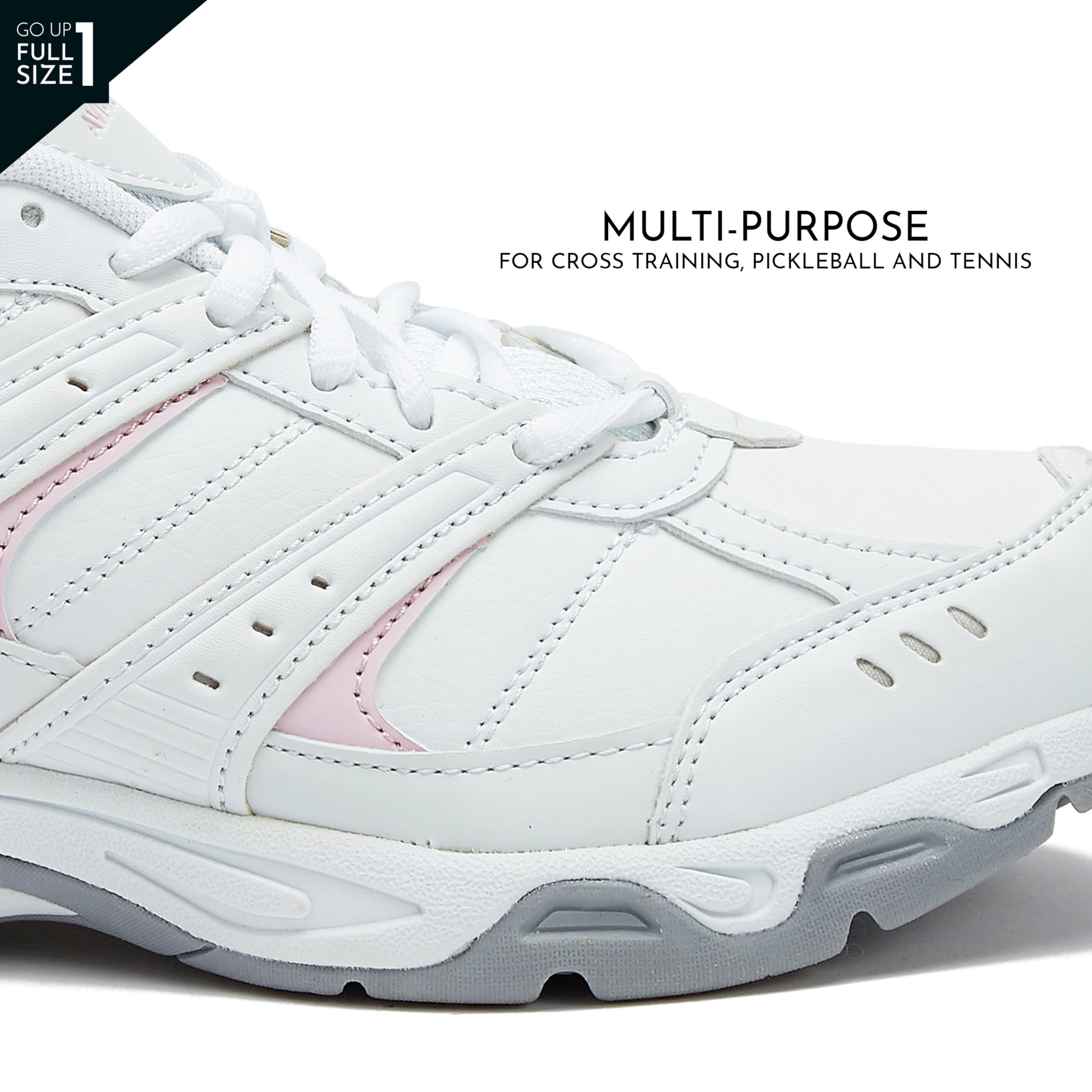 Avia Verge Women's Sneakers - Lightweight Tennis, Court, Cross Training & Pickleball Shoes with Arch Support | Wide & Medium Width Options | Classic Black & Walking White | Perfect for Gym, Workouts & Casual Wear