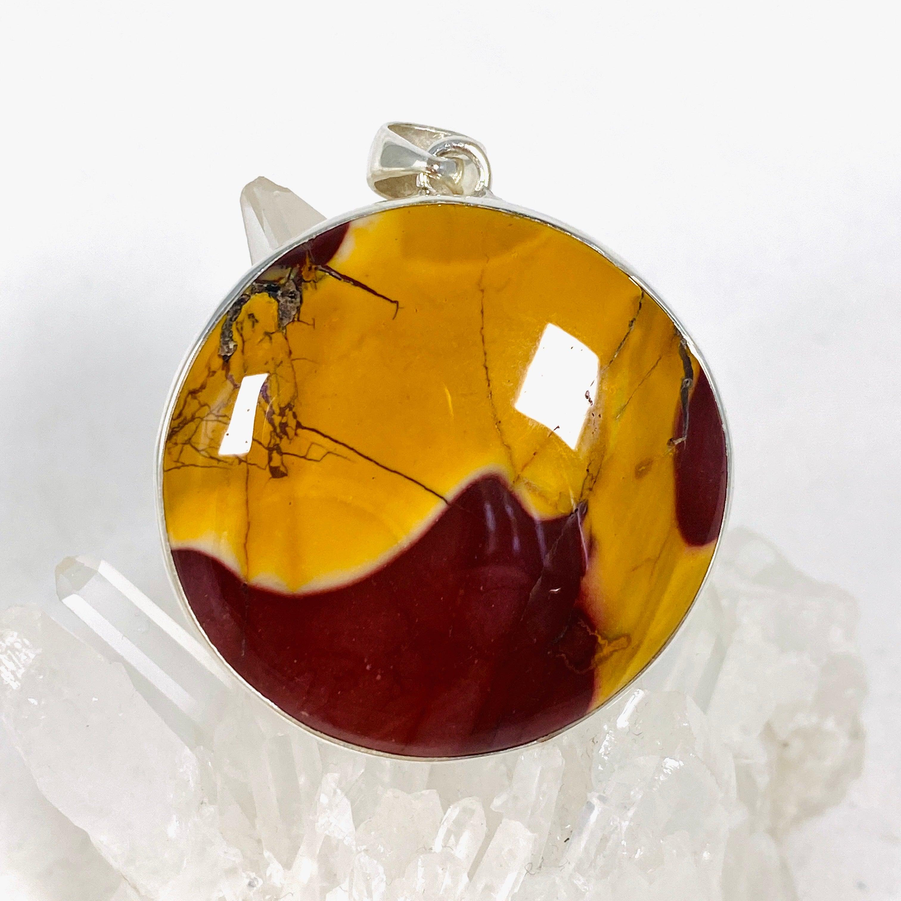 Natural Mookaite Round Pendant Necklace KPGJ4146 - Handmade Gemstone Jewelry for Women, Healing Crystal Gift for Meditation & Spiritual Energy