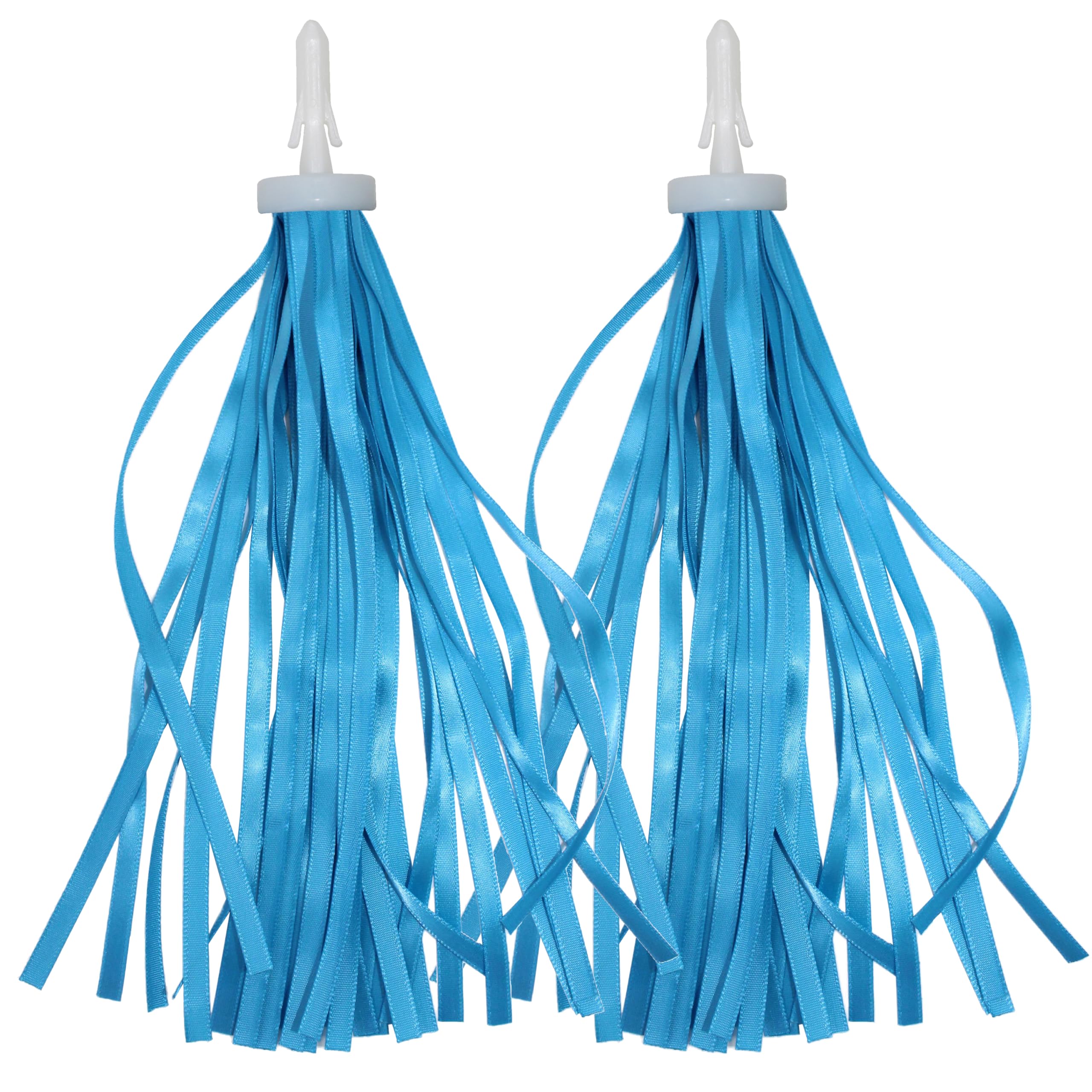 2 Pack 29 Inch Polyester Silky Bike Handlebar Tassels - Colorful Streamer Ribbons for Kids Bicycle, Scooter & Baby Carrier Decorations (Blue) | Perfect for Birthday Parties, Bike Parades & Festive Celebrations