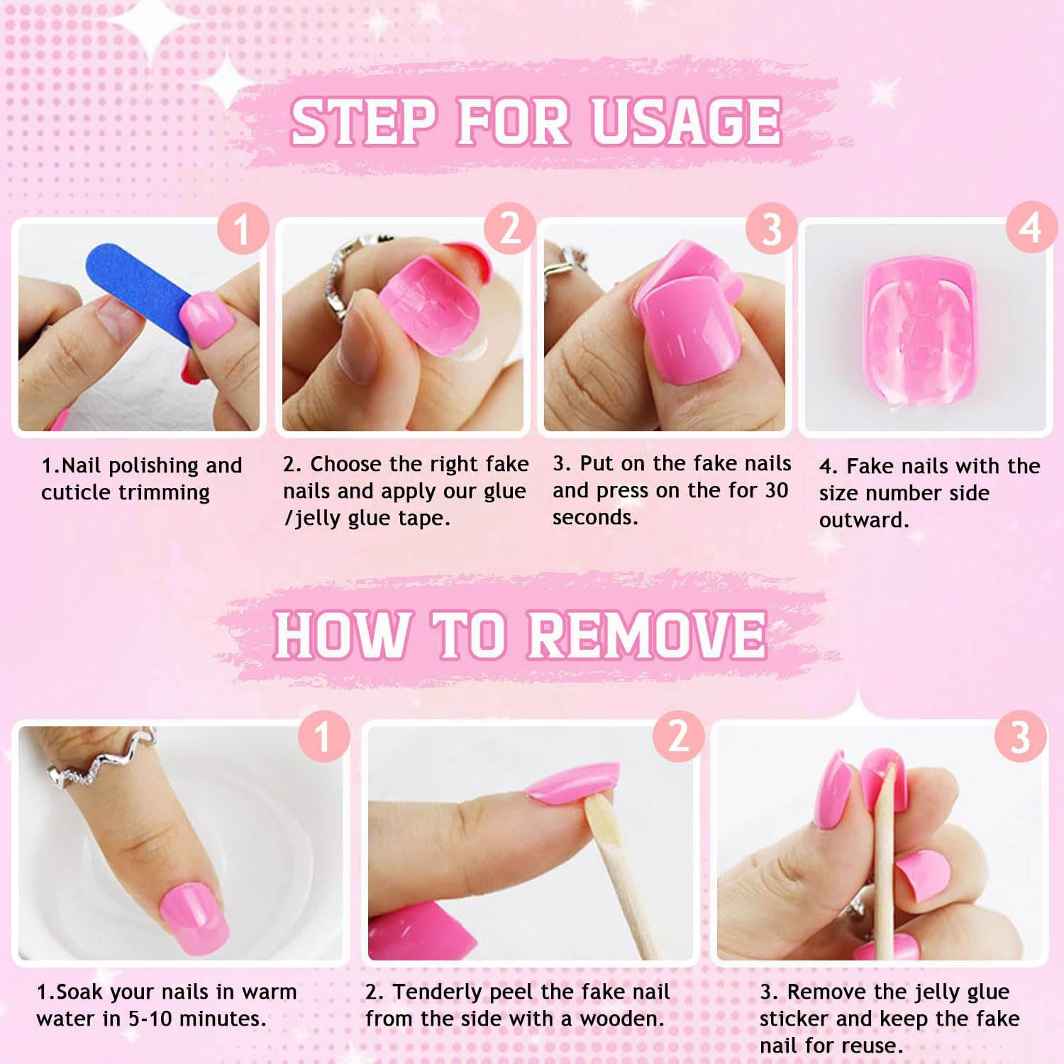 Short Square Press on Nails - Pink French Tips with Rainbow Flower Heart Lattice Design - 24pcs Acrylic Artificial Fake Nails - Perfect for Parties, Weddings, and Daily Wear