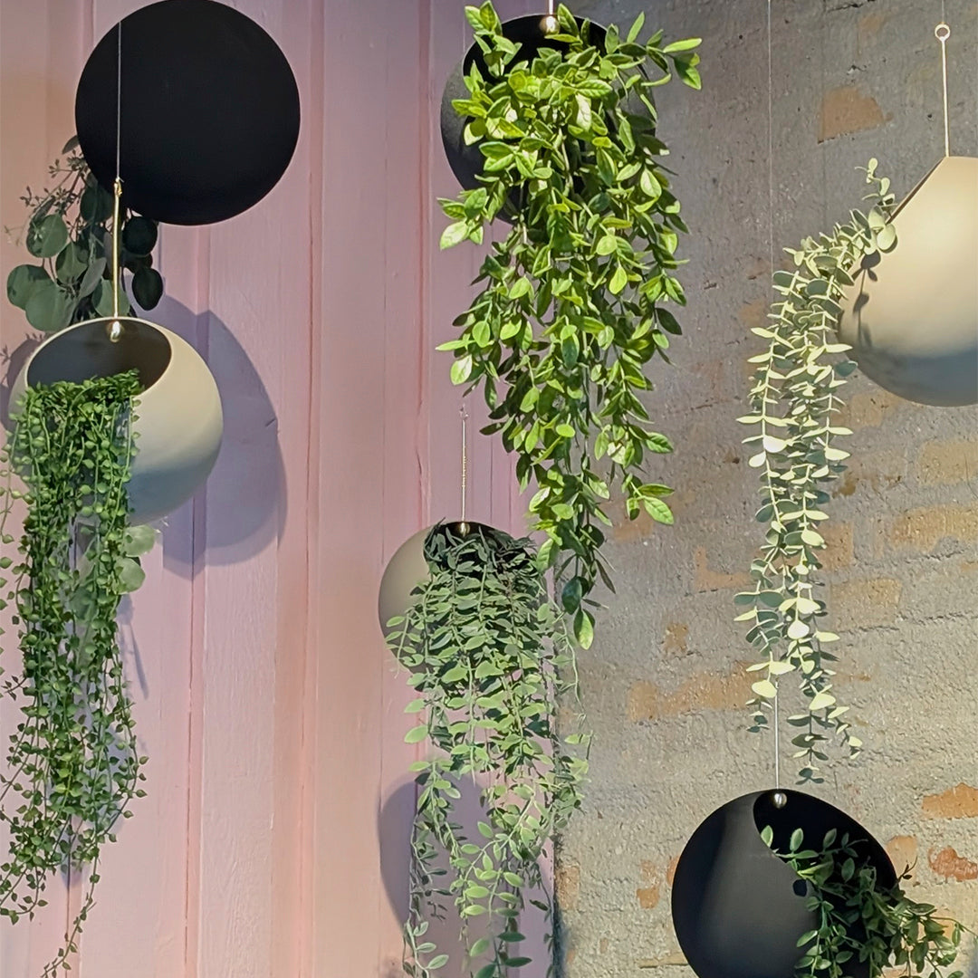 Hanging Globe Flower Pot - Large Set of 2 - Decorative Outdoor/Indoor Planter for Balcony, Garden & Home Decor