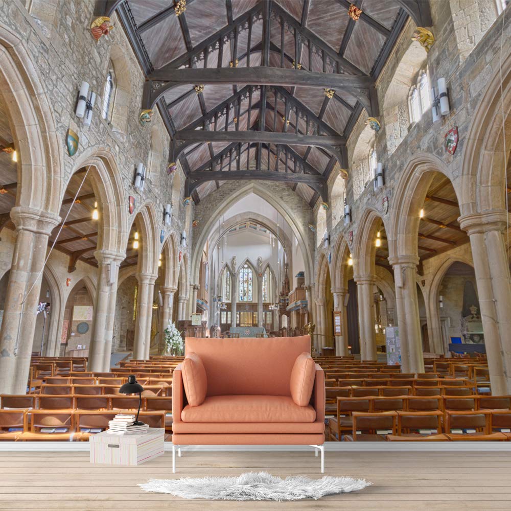 Beautiful Great Church Removable Wallpaper - Peel and Stick Wall Mural for Bedroom (100x144 inches) | Easy DIY Home Decor & Accent Wall Stickers for Living Room, Nursery, Dorm