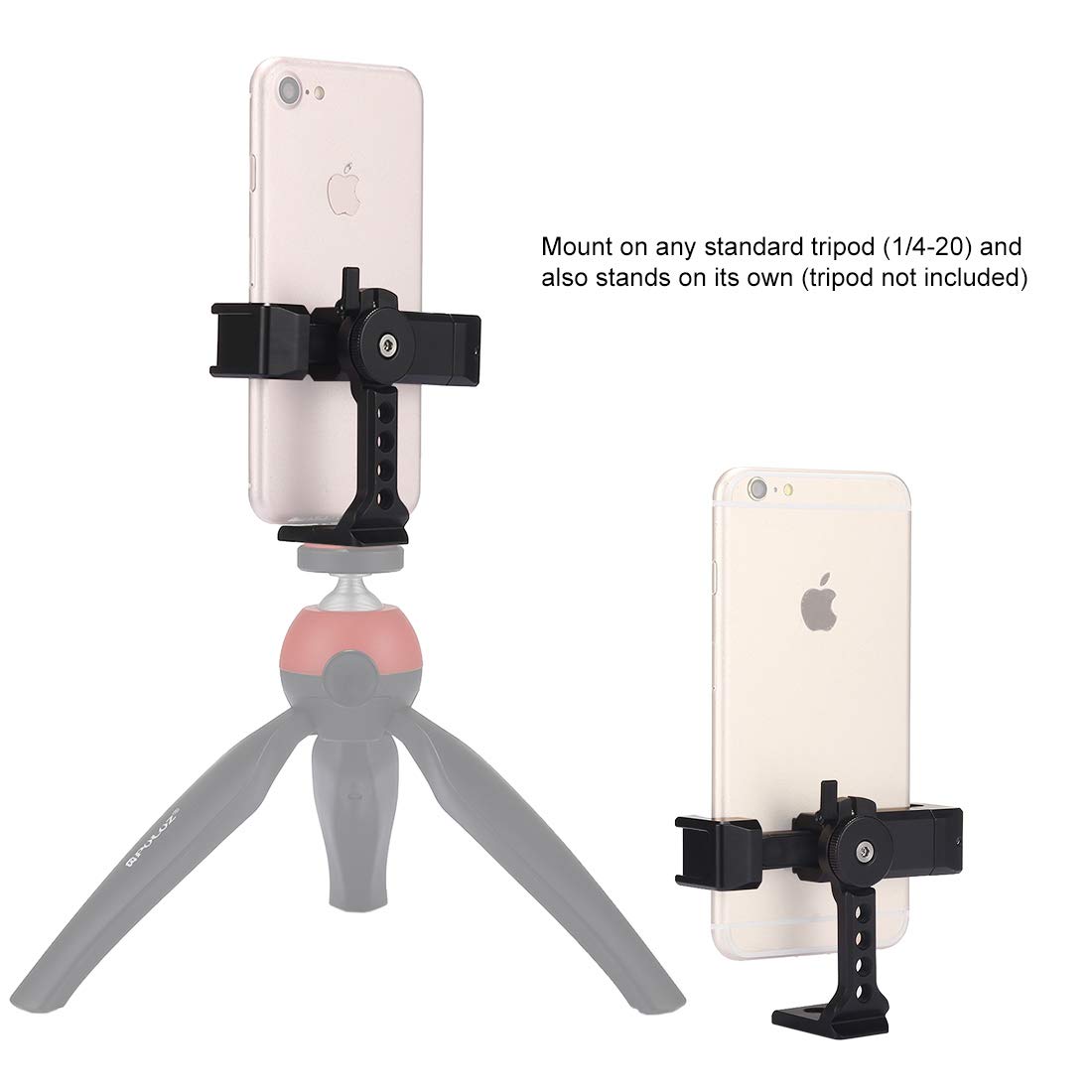 PULUZ 360° Rotating Phone Clamp Holder for iPhone, Samsung, Huawei - Perfect for Vlogging & Live Streaming