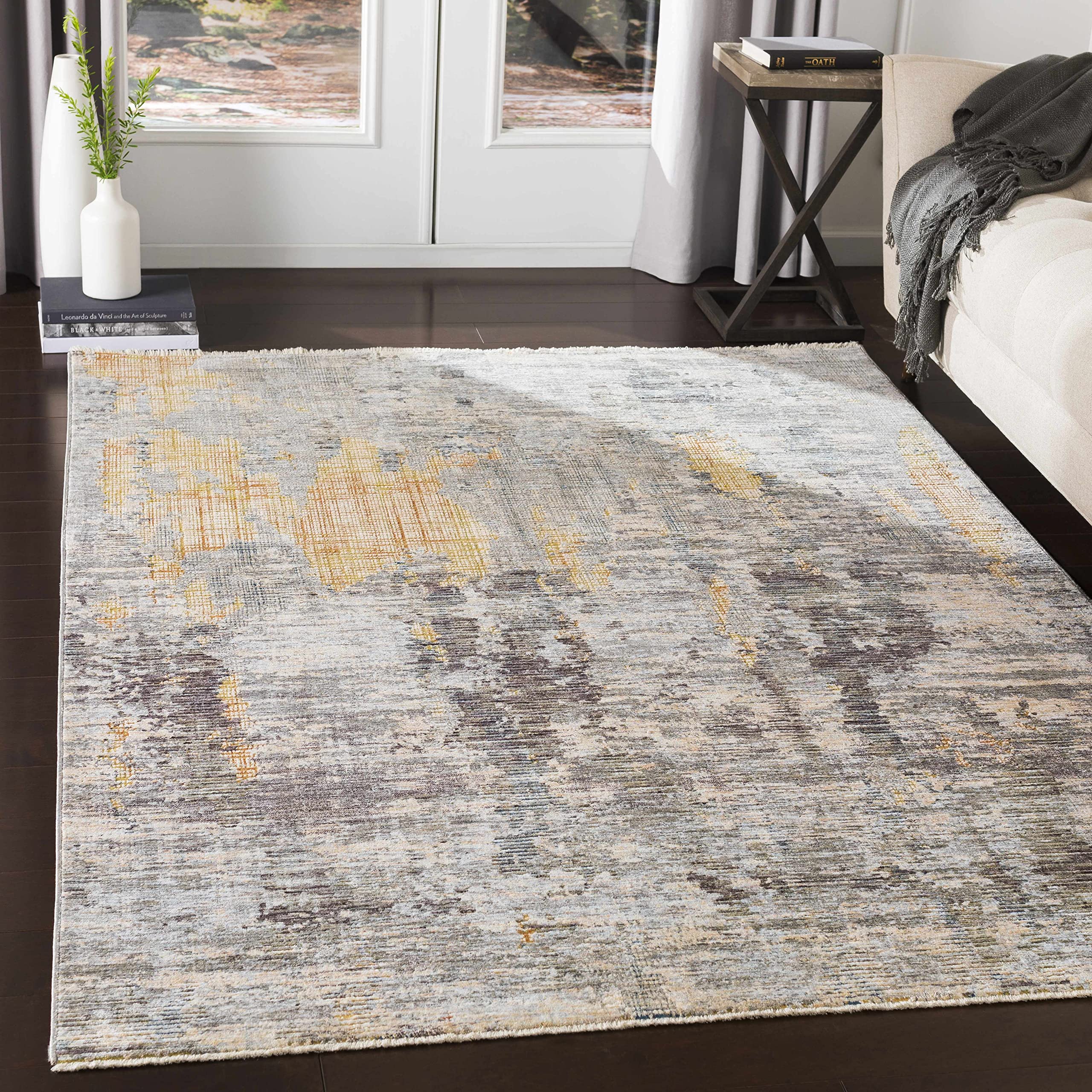 Hauteloom Hustontown Modern Area Rug - Soft Gray, Blue, Green - 3'3
