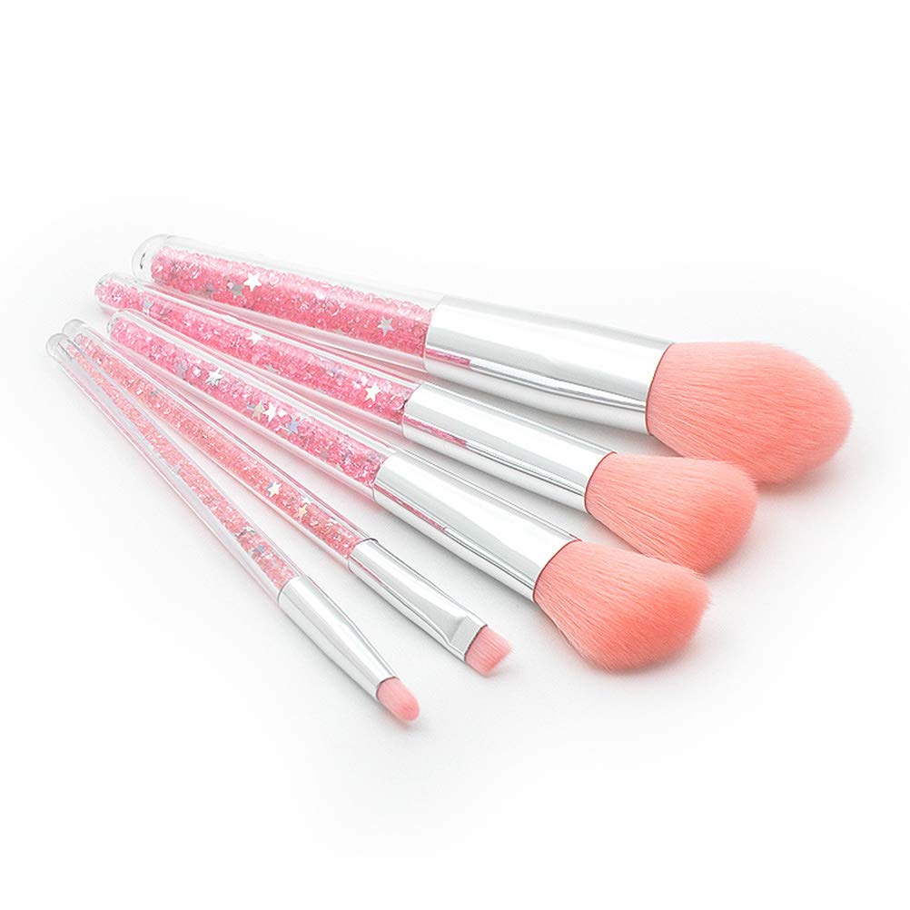 EXCLUZO 5-Piece Makeup Brush Set - Foundation Brush, Powder Brush, Eyebrow Brush - Professional Cosmetic Brushes for Women & Girls | Perfect for Daily Makeup, Contouring & Beauty Routines