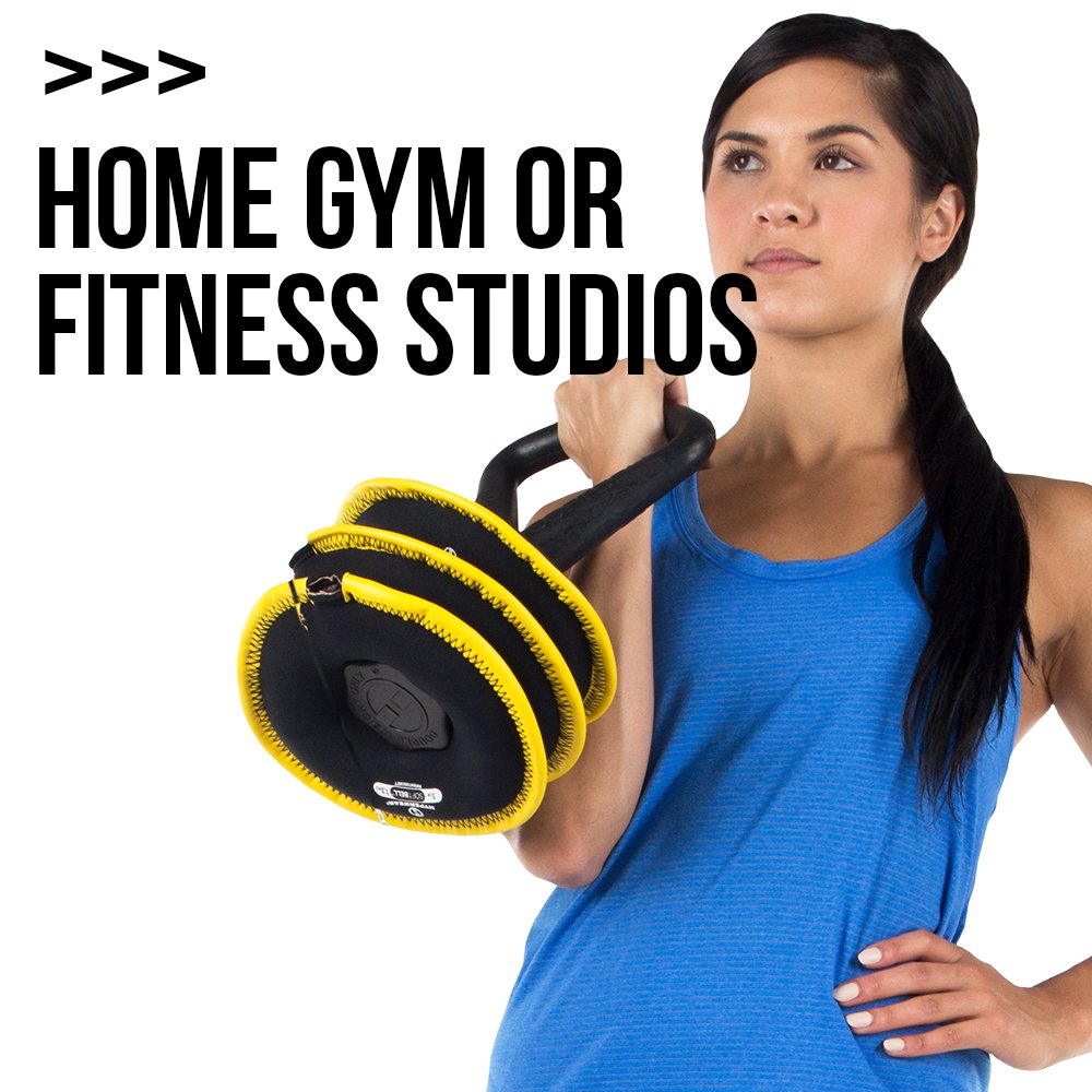 Hyperwear SoftBell Adjustable Kettlebell Set - Soft Vinyl-Coated Weight Plates with Rubber Base for Home Gym - Compatible with SoftBell Barbell & Dumbbell - Perfect for Strength Training, HIIT Workouts & CrossFit