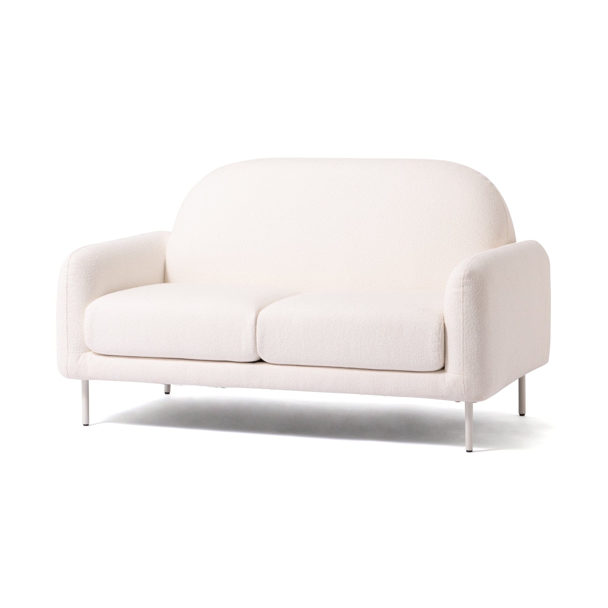 Herme Sofa 2S - Modern White Fabric Sofa 51.6×30×30.3 Inches - Perfect for Living Room, Lounge & Small Spaces