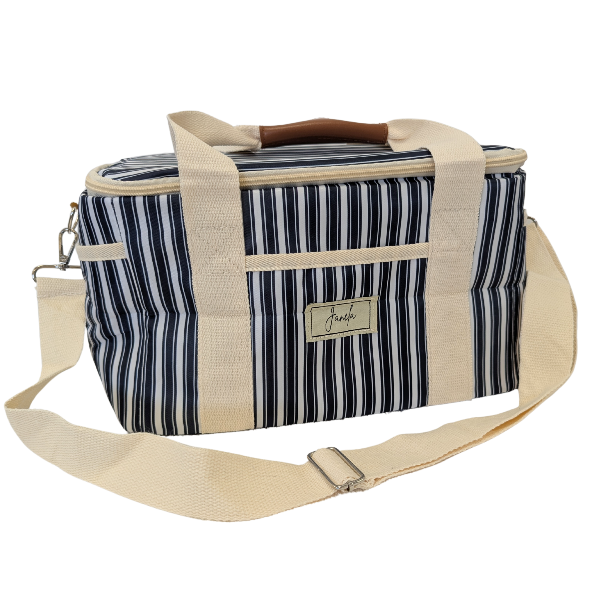 Premium Insulated Striped Cooler Bag - Leakproof & Durable Picnic, Beach, Camping & Tailgating Essentials