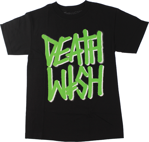 Deathwish Deathstack Graphic T-Shirt - Large Size in Black & Green | Punk Rock Streetwear for Concerts & Skateboarding