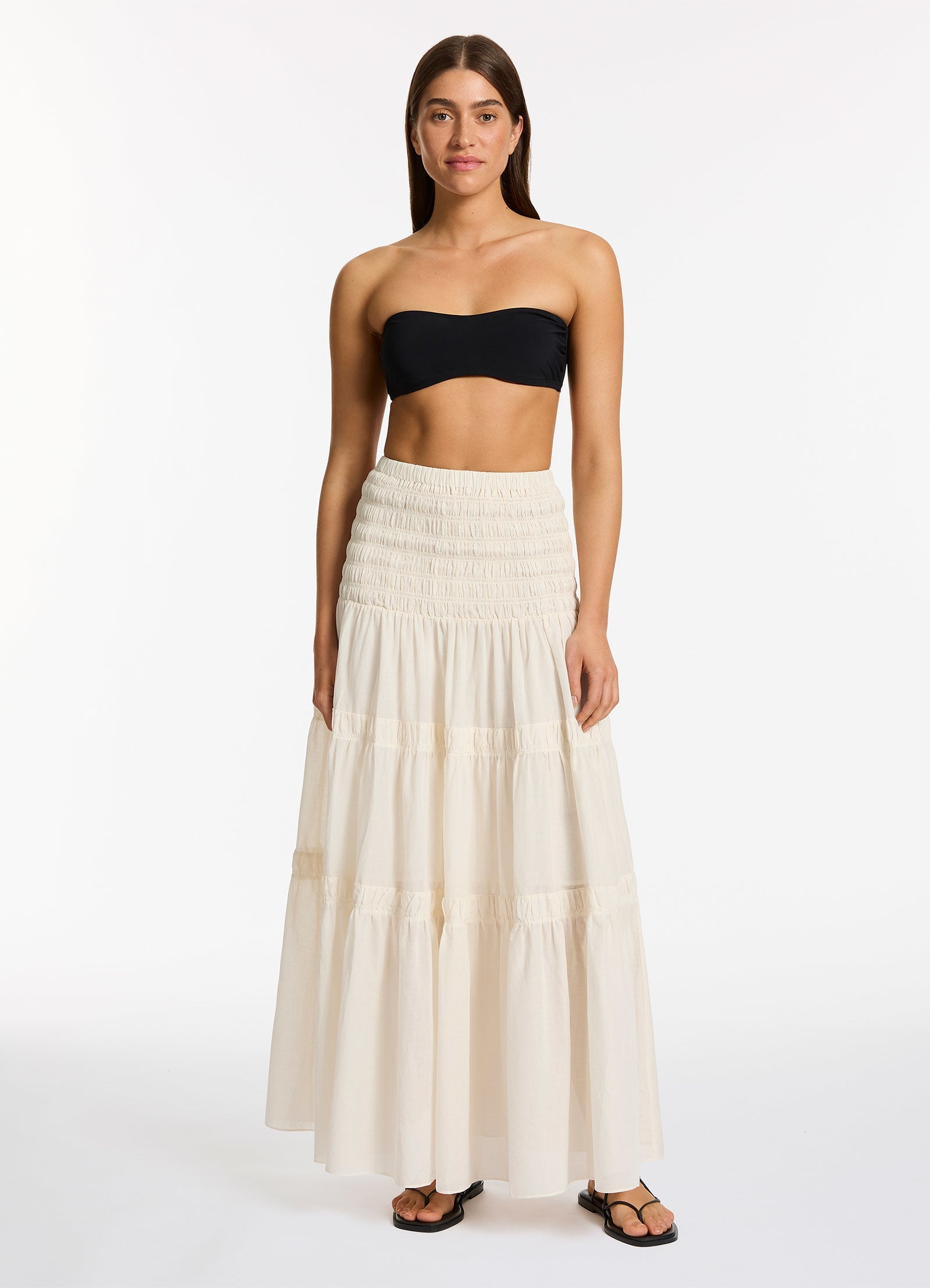 Jetset Convertible Maxi Dress in Cream - Versatile Women's Summer Beach Dress for Travel, Wedding & Vacation