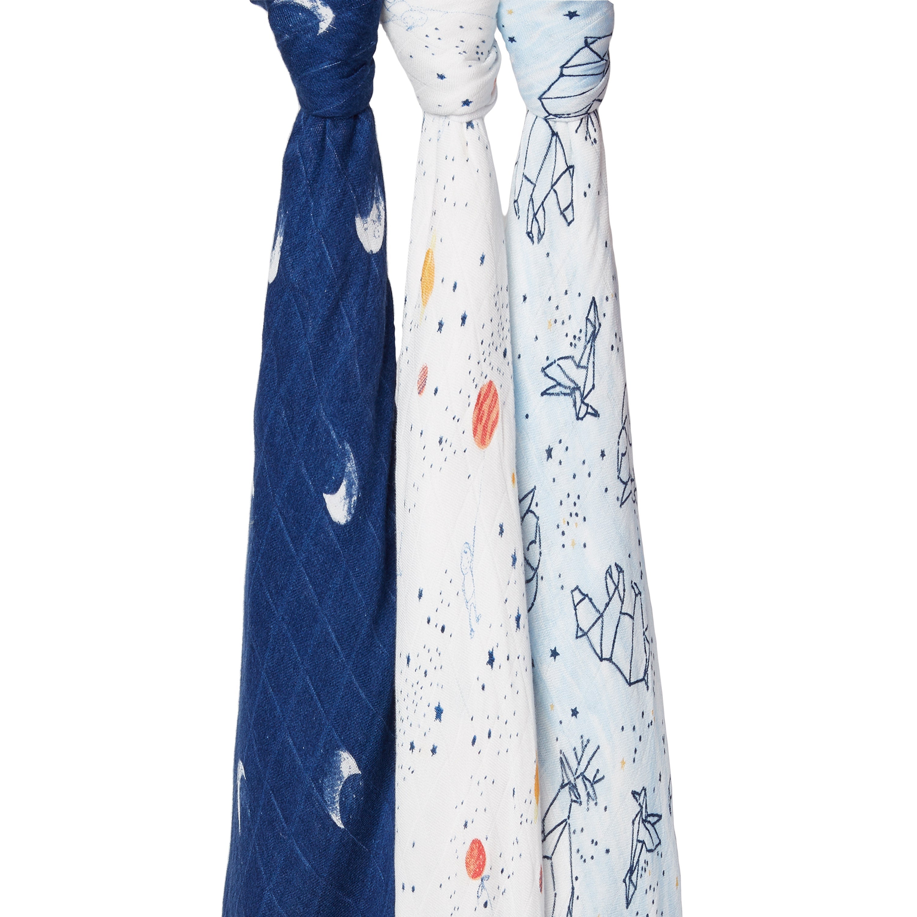 Aden + Anais Soft Bamboo Fiber Baby Swaddle Blankets 3-Pack - Ultra Gentle & Breathable for Newborns, Infants & Toddlers - Perfect for Swaddling, Nursing, Stroller & Car Seat Cover