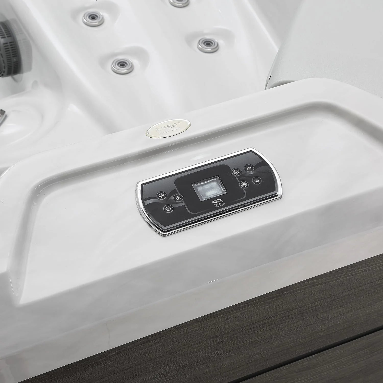 Empava 5-Person Outdoor Square Hot Tub with 41 Jets & LED Lights - 87