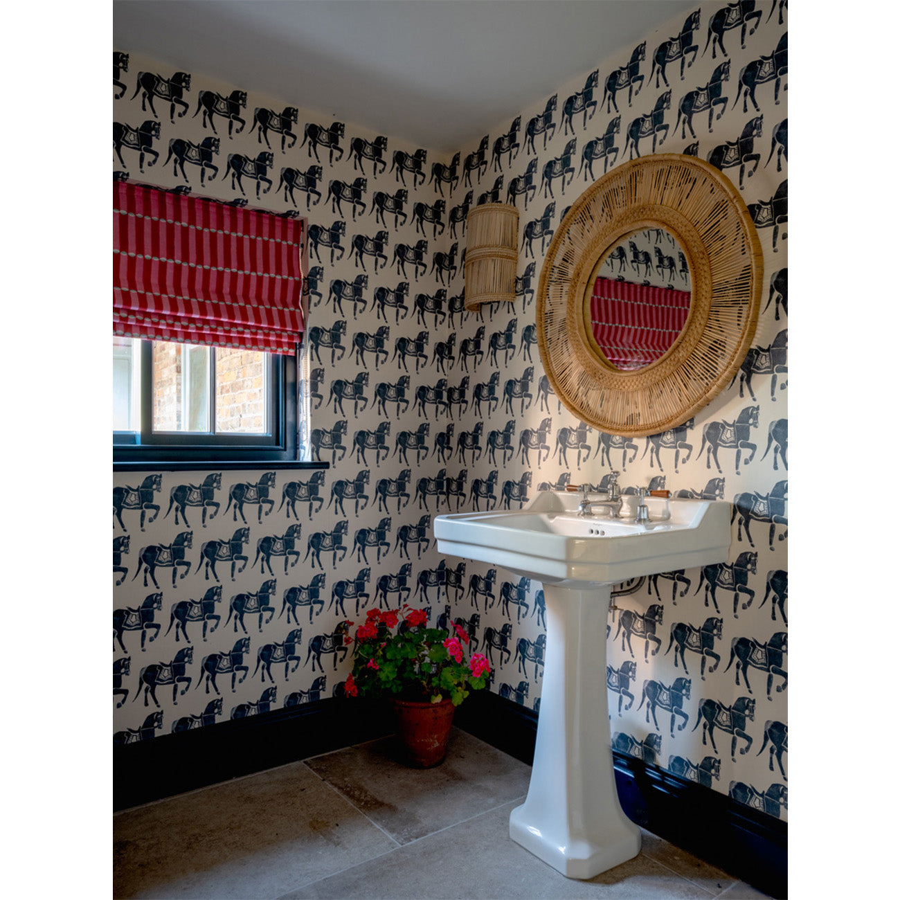 Premium Marwari Horse Wallpaper in Blue - Elegant Indian Horse Breed Design for Living Room, Bedroom & Office Decor