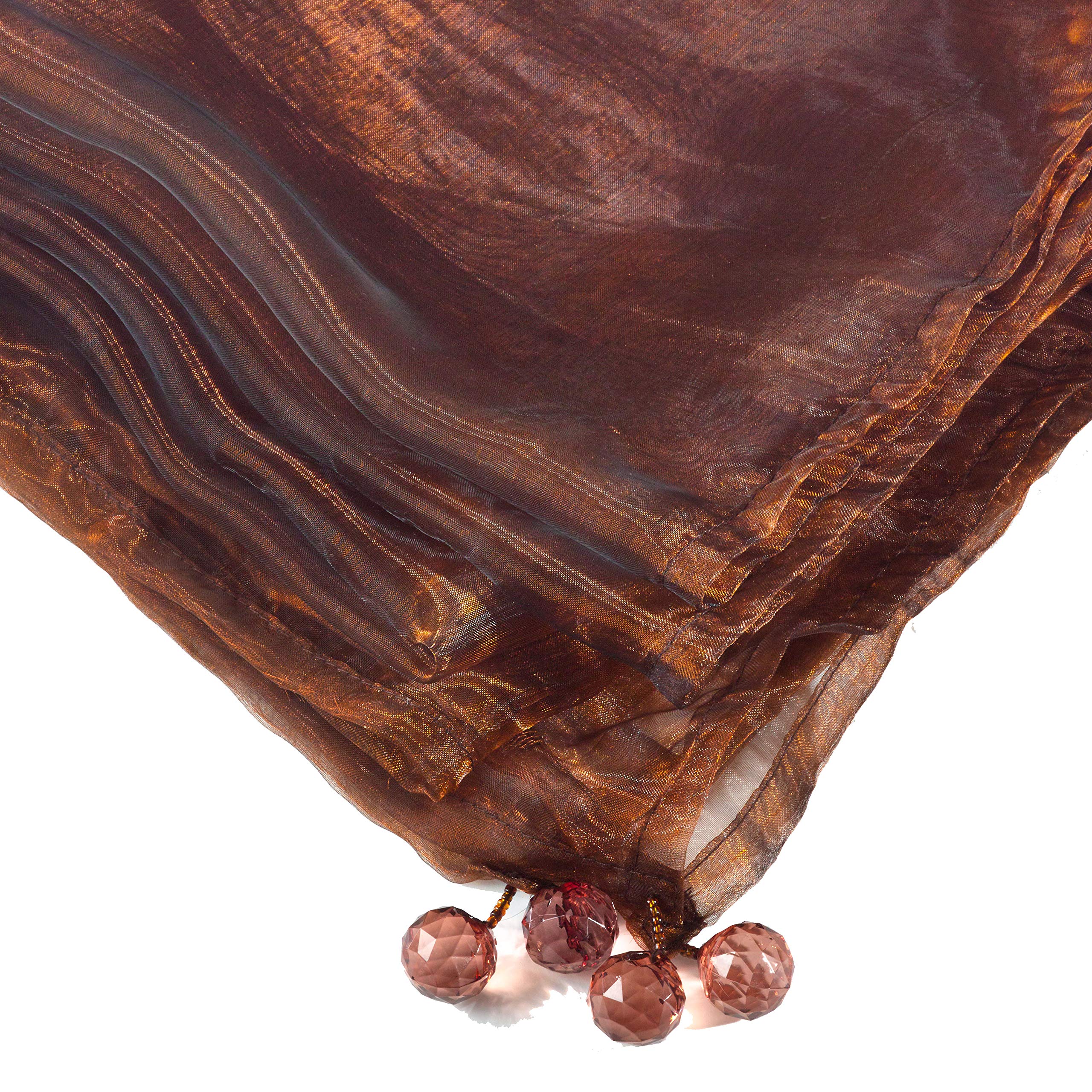 Fennco Styles Sorbet Tissue Organza Tablecloth 80 x 80 Inch - Elegant Chocolate Sheer Table Cover for Wedding, Banquet, Party & Home Decor | Perfect for Dining Tables, Buffets, and Special Events