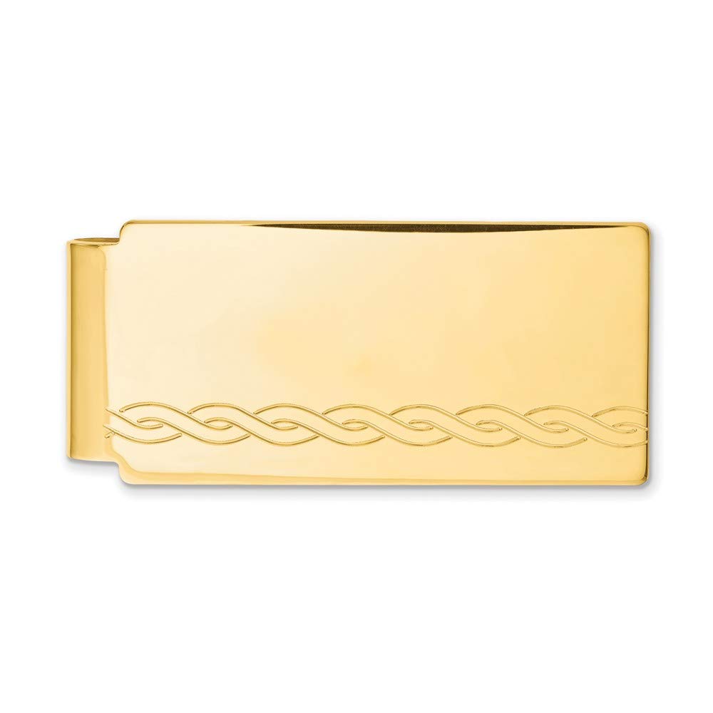 Sonia Jewels Gold-Plated Hinged Slim Business Credit Card Holder with Money Clip - 2.5