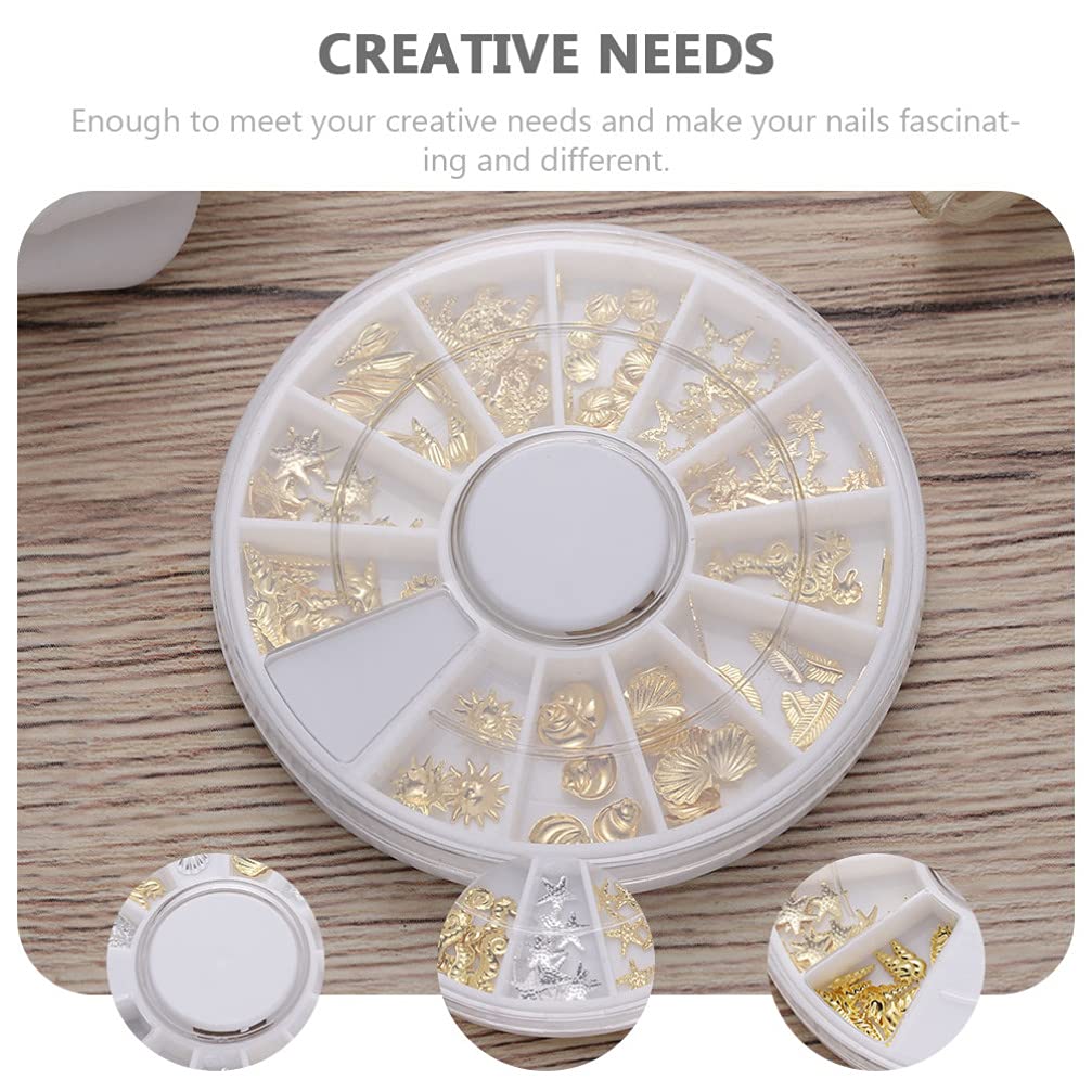 ARTIBETTER 4 Pack Nail Art Decorations - Alloy Nail Studs & Patches for Girls, DIY Manicure Accessories | Perfect for Nail Salons, Home Manicures & Party Nail Art Designs