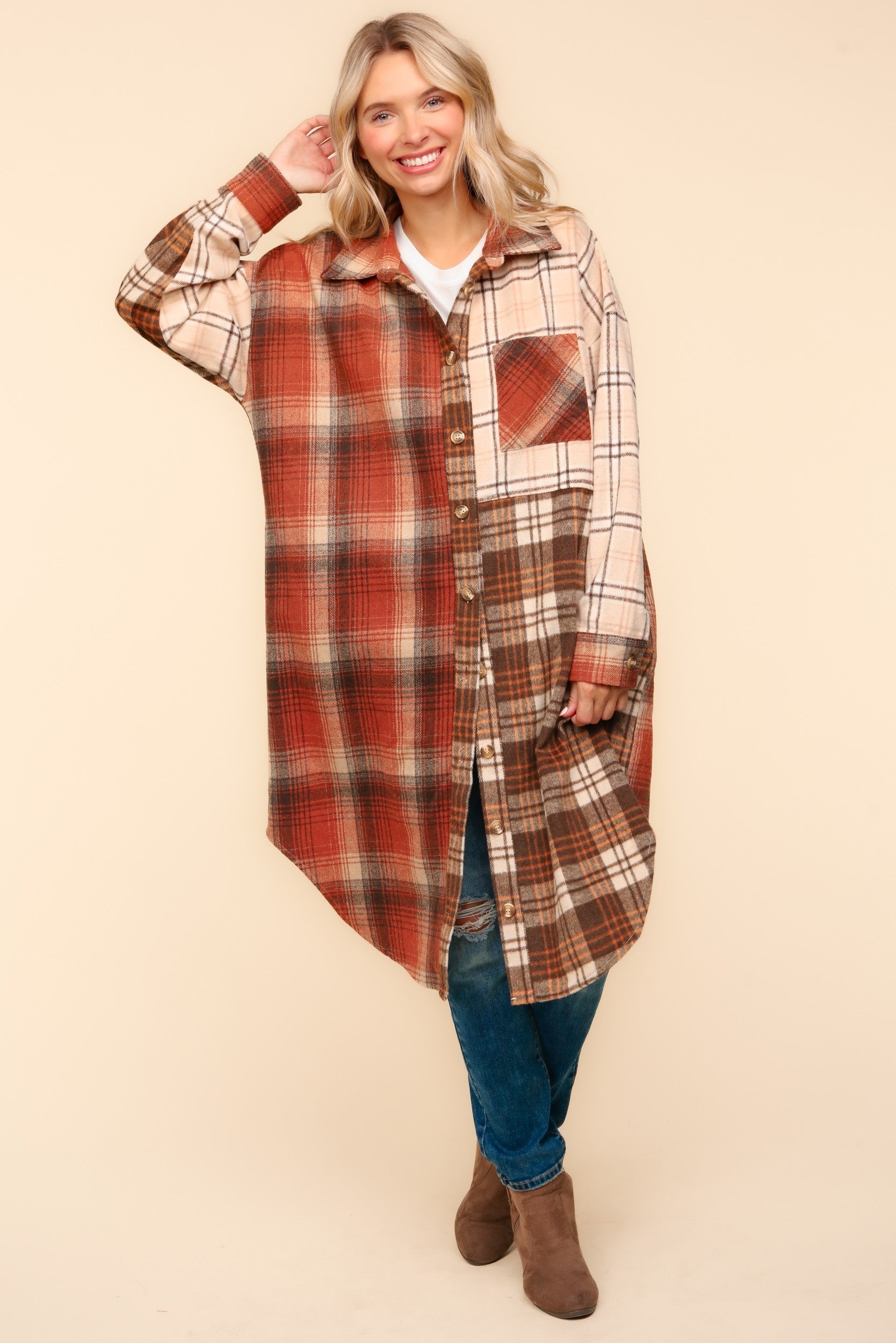 Stylish Flannel Plaid Oversized Shacket with Pockets - Warm & Cozy Overshirt for Fall & Winter | Perfect for Casual Outfits, Layering, and Outdoor Activities