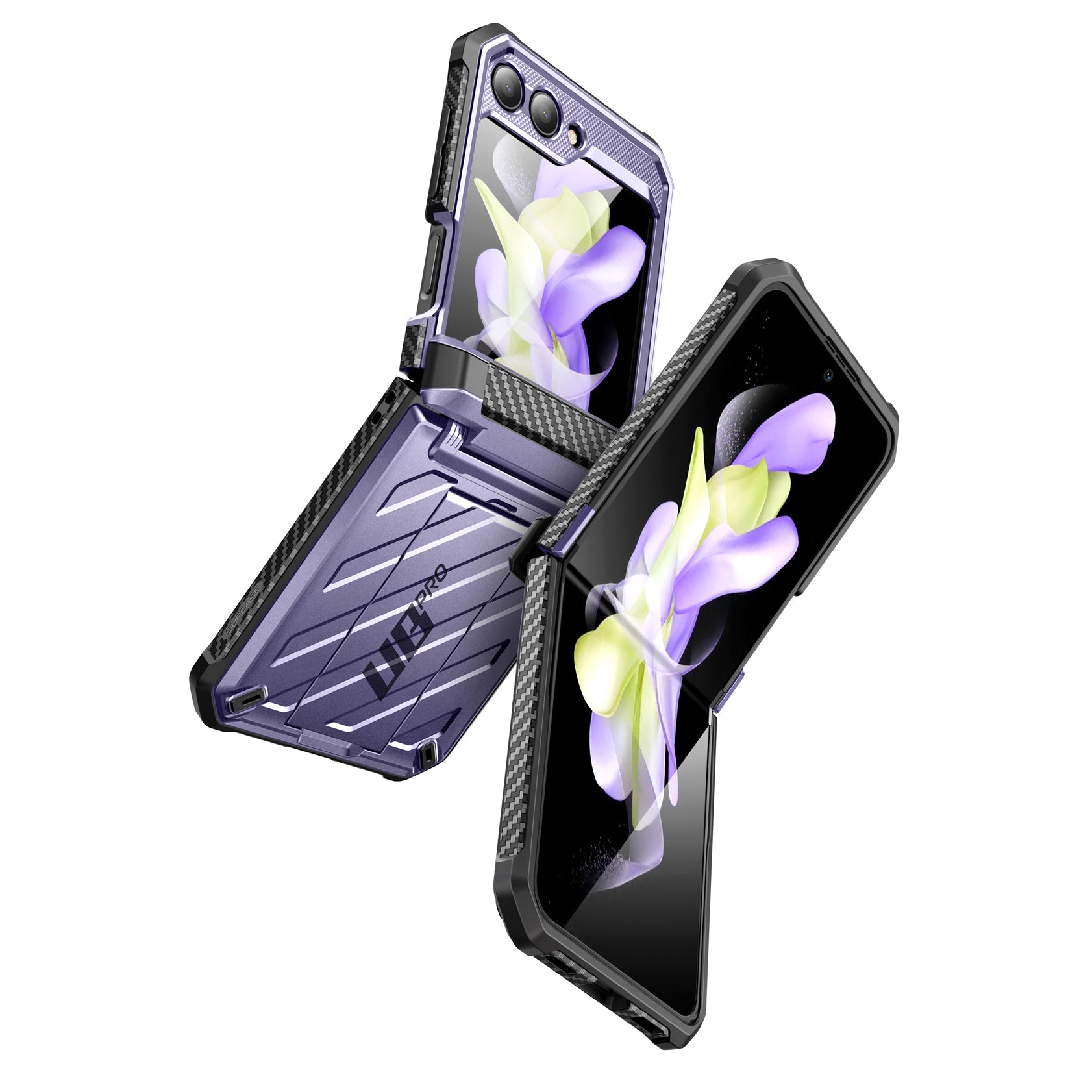 Samsung Galaxy Z Flip5 Unicorn Beetle PRO Heavy Duty Rugged Case with Belt Clip - Metallic Purple | Shockproof & Drop Protection for Everyday Use, Outdoor Activities & Work