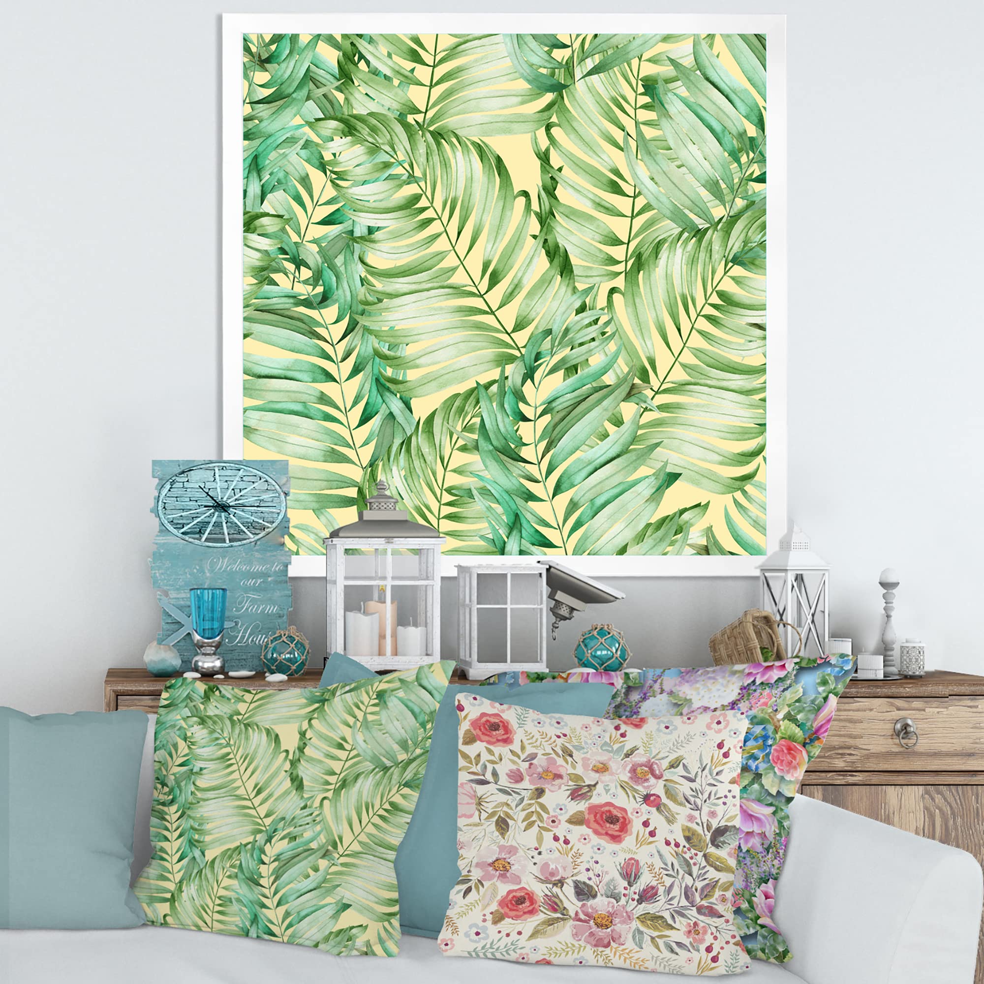 DesignQ Tropical Monstera Leaves Framed Wall Art - Perfect for Living Room, Bedroom & Office Decor