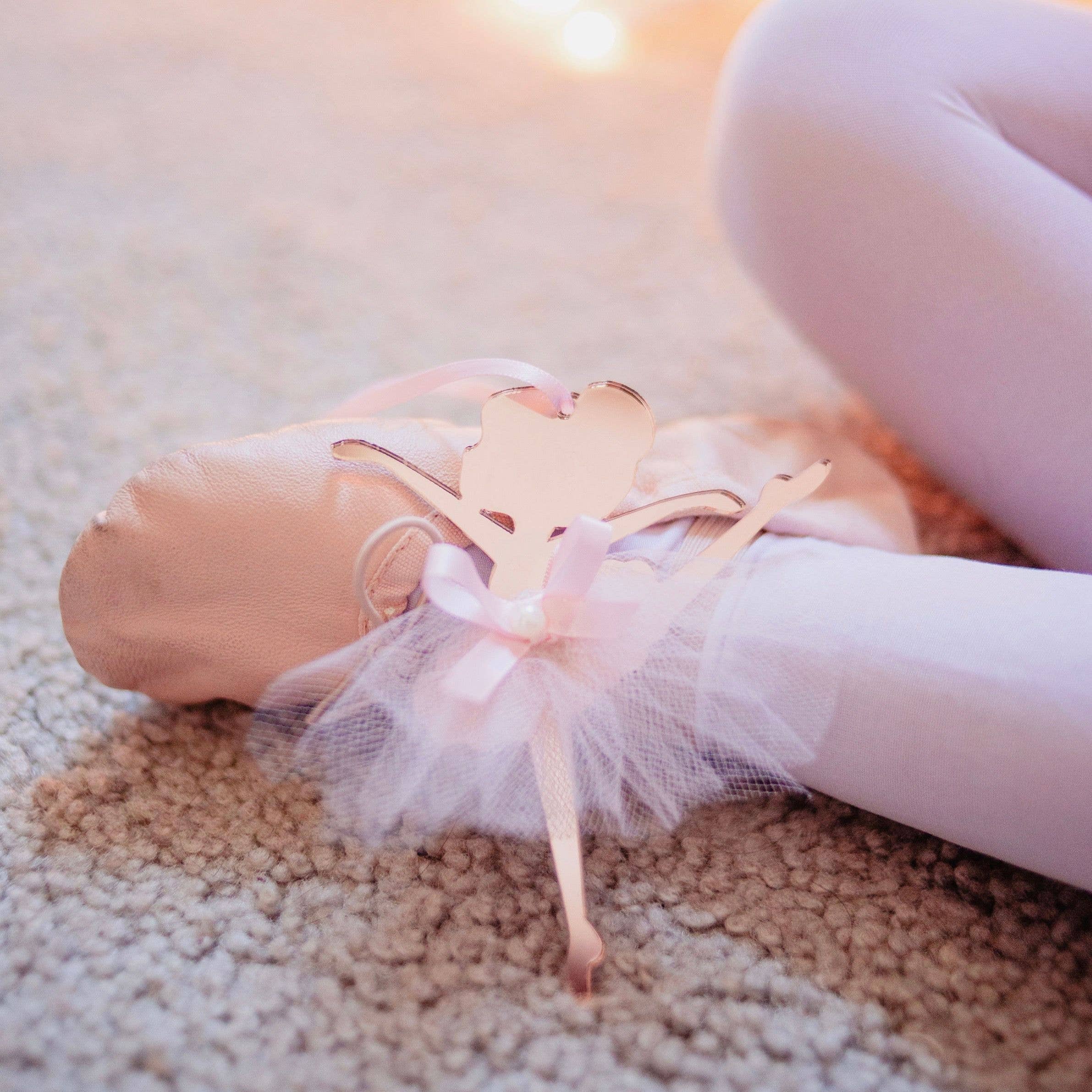 Elegant Rose Gold Ballerina Christmas Ornament - Handcrafted Holiday Tree Decoration for Xmas, Winter, and Home Décor | Perfect Gift for Dancers & Ballet Lovers