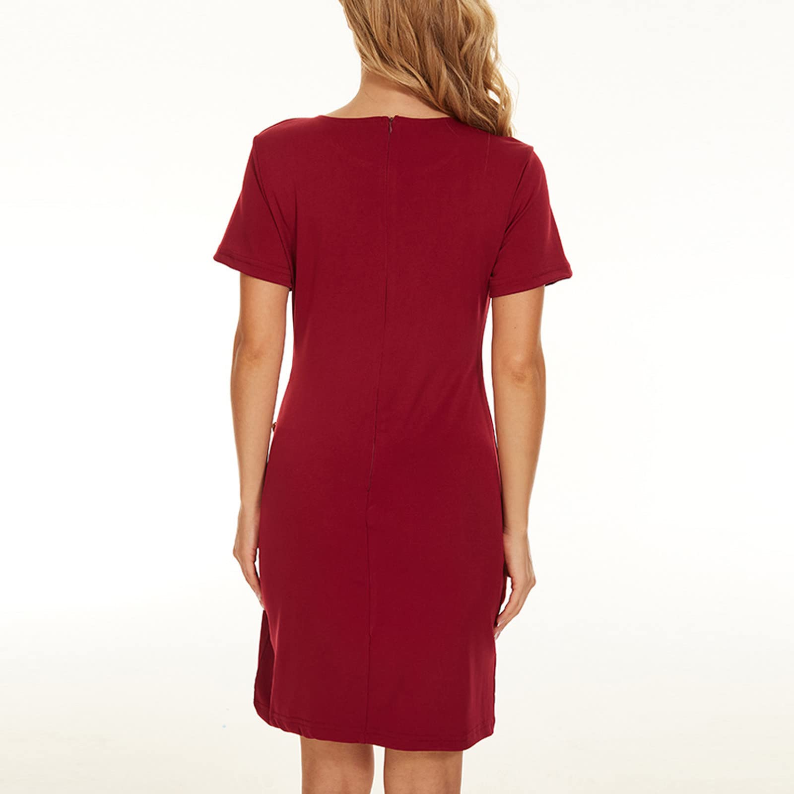 Women's Sexy Summer T-Shirt Dress with Button Side Split - Short Sleeve Casual Mini Tunic Dress | Perfect for Beach Outings, Date Nights & Summer Vacations