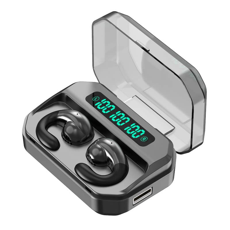 A99 Bone Conduction Bluetooth 5.3 Headphones - Open Ear Wireless Headset with IPX5 Waterproof, 5H Playtime, Secure Clip-On Design - Perfect for Running, Cycling & Outdoor Sports