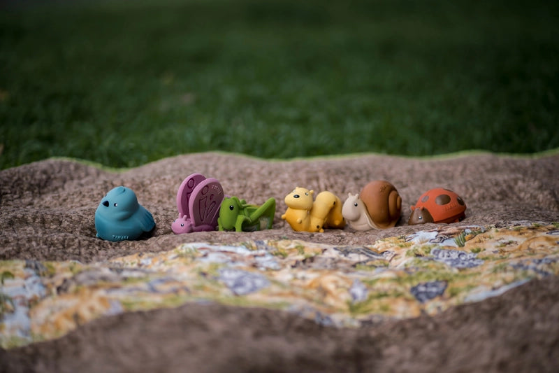 Tikiri My First Garden Friends Natural Rubber Baby Toys - Safe & Eco-Friendly for Toddlers Outdoor Play & Learning Activities