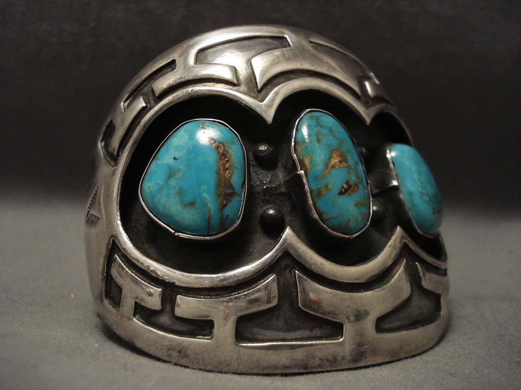 145 Gram Huge Heavy Old Navajo Native American Jewelry Silver Bracelet