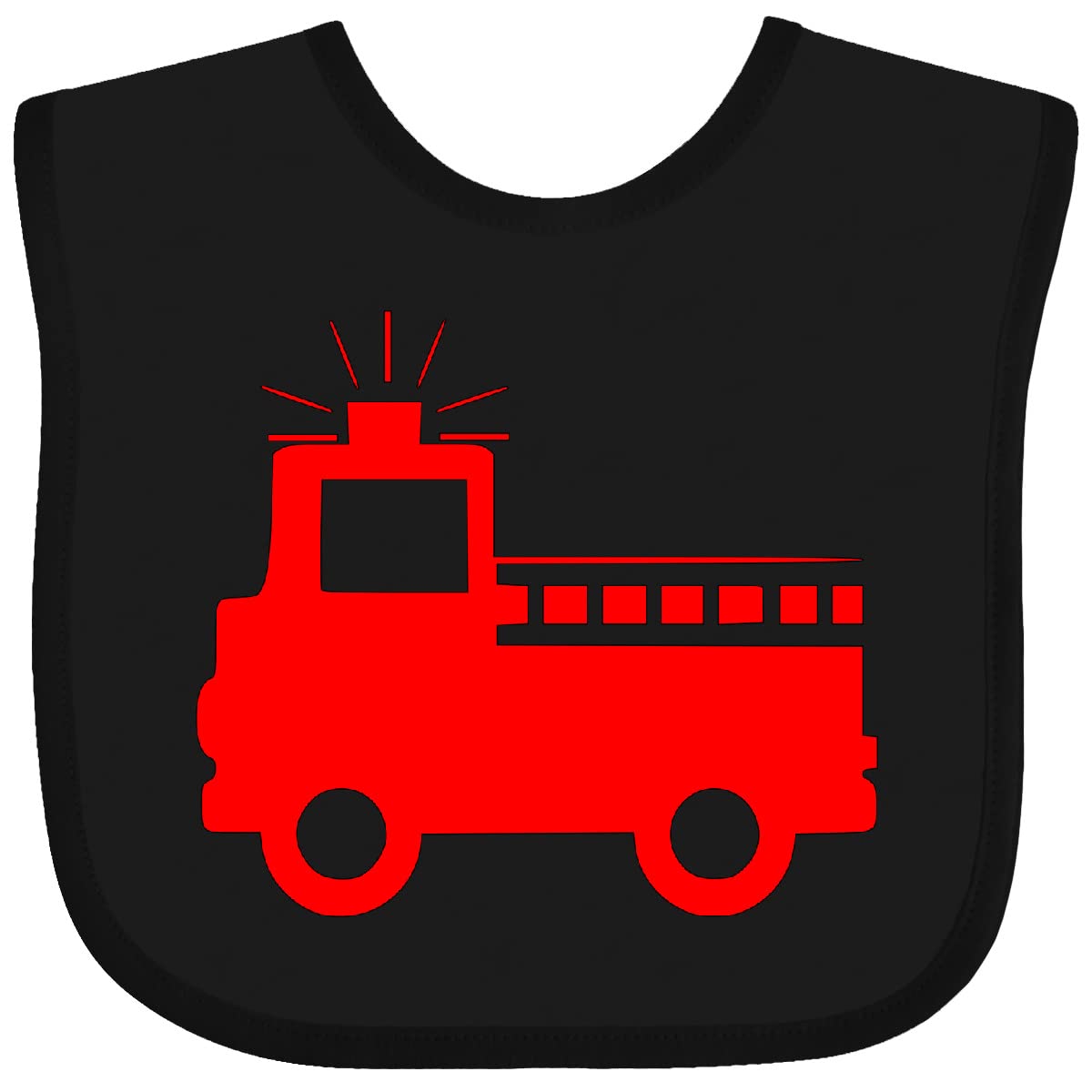Inktastic Red Fire Engine Baby Bib - Soft Cotton Drool Bib for Infants & Toddlers - Perfect for Feeding, Teething, and Playtime