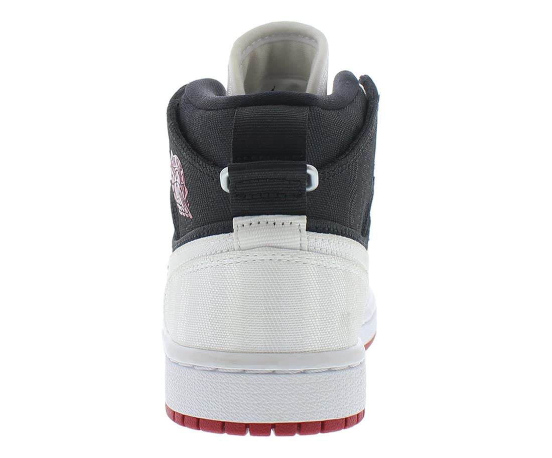 Jordan Women's WMNS Air Jordan 1 Mid SE UTL Sneakers DD9338-016 White/Black/Gym Red - Size 5W - Casual Wear, Street Style, Basketball Fashion