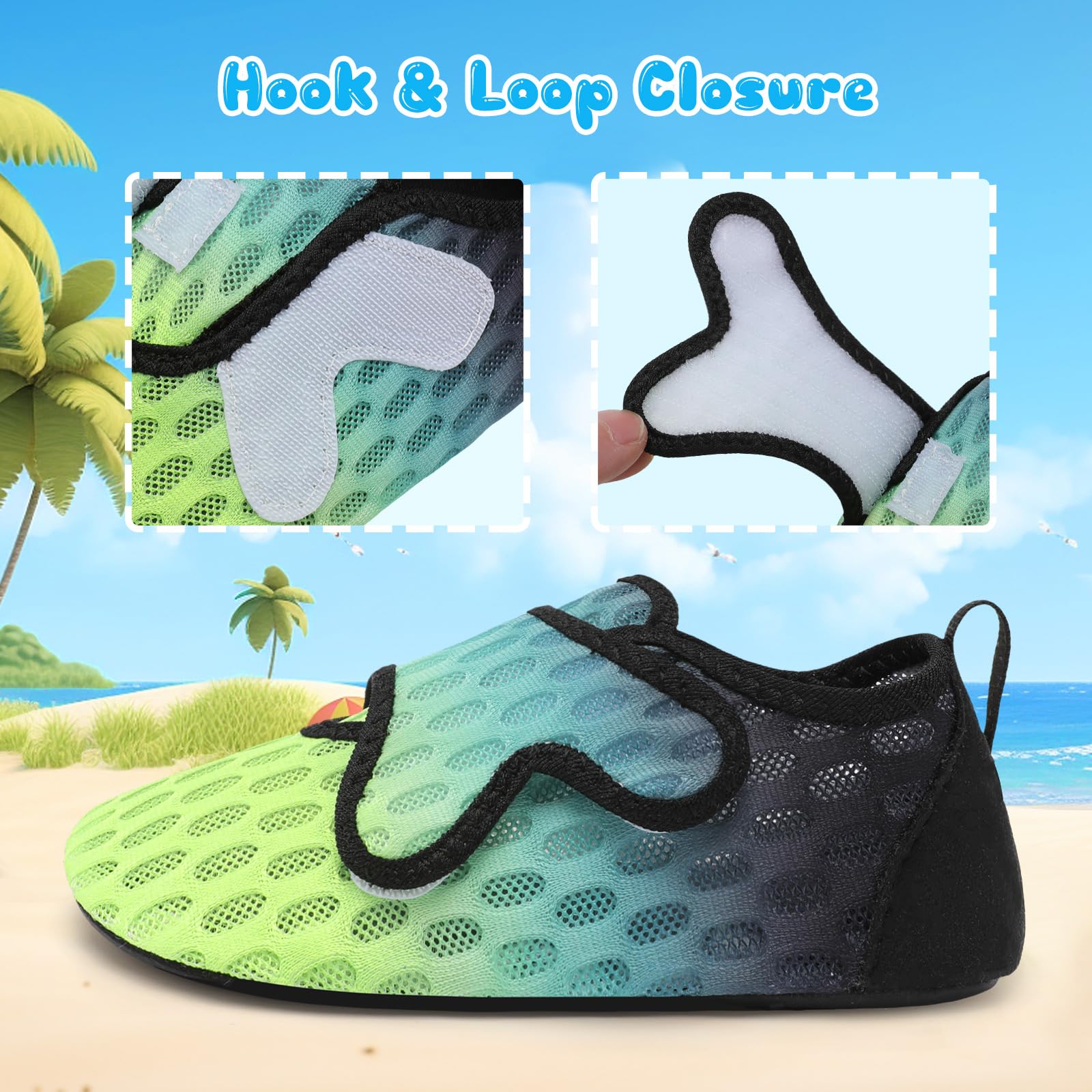 XIHALOOK Toddler Water Shoes for Boys & Girls - Quick Dry Barefoot Aqua Socks for Beach, Pool, and Outdoor Adventures