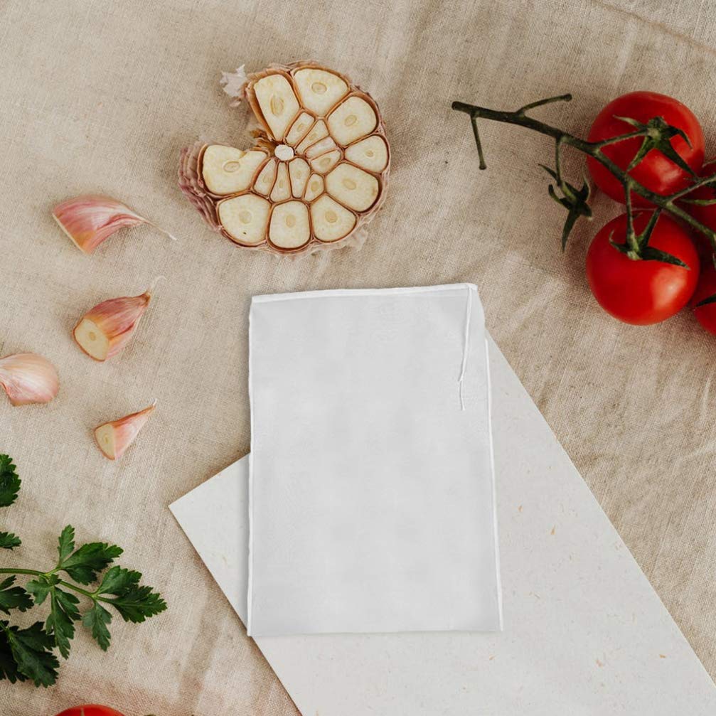 Premium Hemoton 2-Pack Fine Mesh Filter Bags - Nut Milk, Soup Dumpling, Juice Straining Bags for Commercial & Home Use | Paint, Food Strainer with Durable Cotton Construction | Perfect for Almond Milk, Cold Brew Coffee & Herbal Tea Making