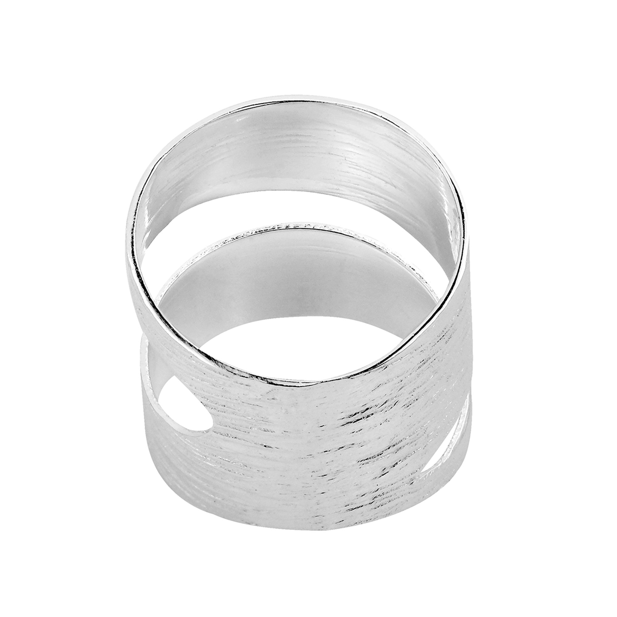 AeraVida .925 Sterling Silver Wide Textured Line Wrap Satin Brush Ring for Women | Elegant Wedding Band, Trendy Comfort Fit Fashion Statement Ring | Sizes 6-10 | Perfect for Bridal, Anniversary Gifts & Everyday Wear