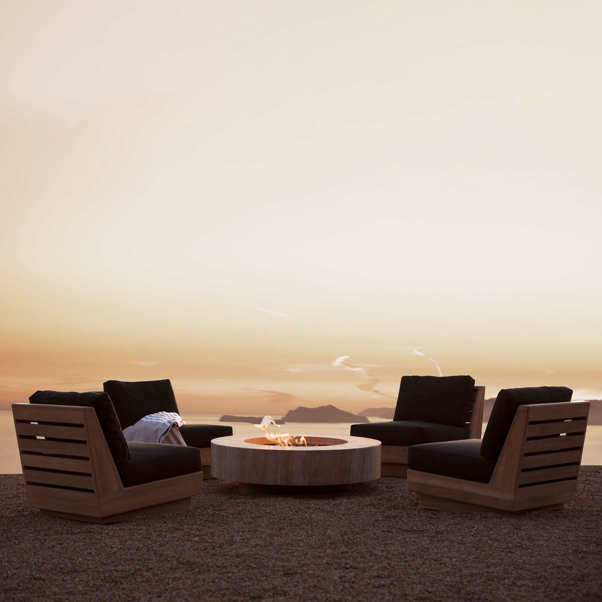 Tulum Armless Lounge Chair - Modern Boho Indoor/Outdoor Accent Chair for Living Room, Patio, or Bedroom - Lightweight & Comfortable