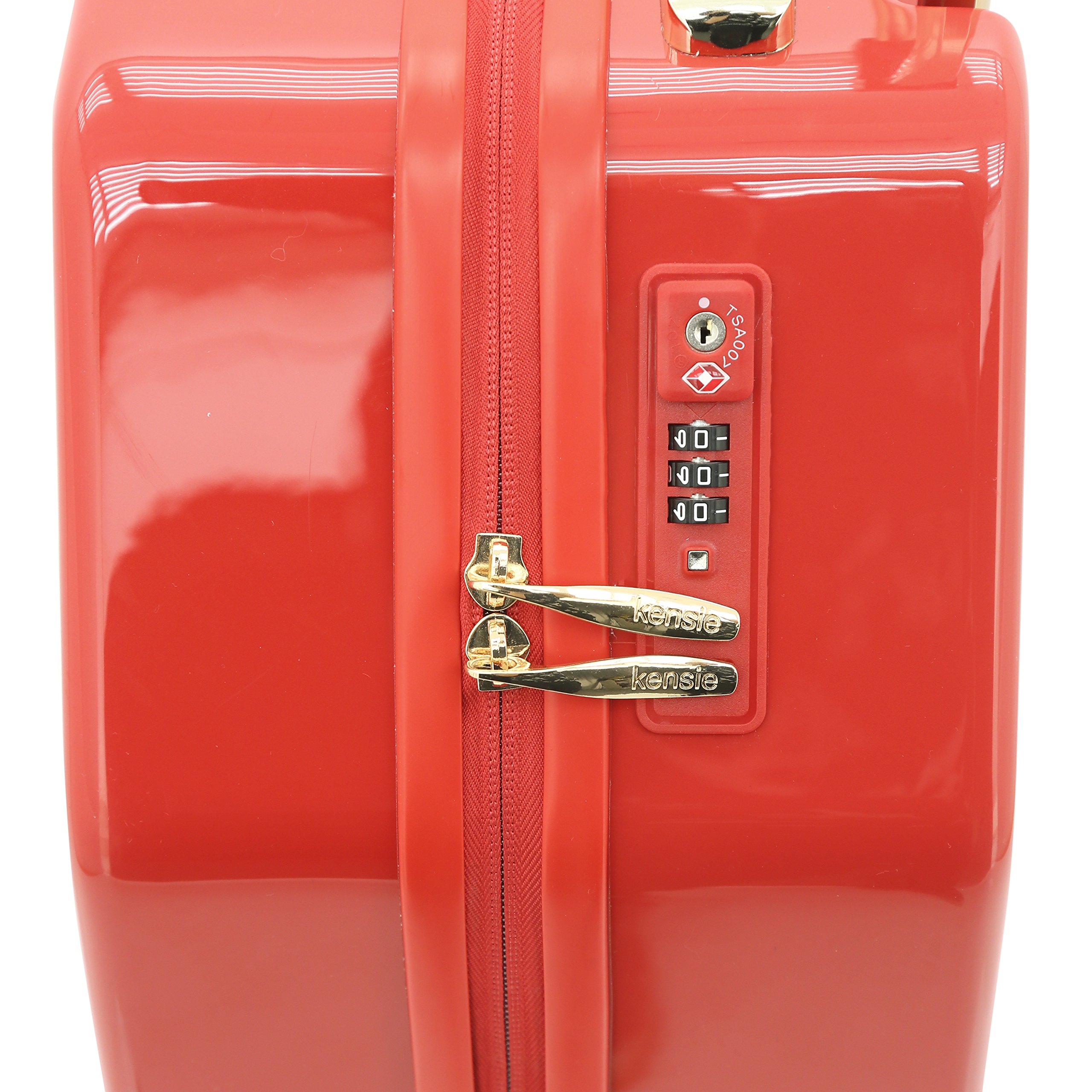 Kensie Women's 2-Piece Gemstone TSA Lock Luggage Set - 20-Inch Carry-On Spinner Suitcase with Expandable Design, Red - Perfect for Air Travel, Business Trips & Weekend Getaways