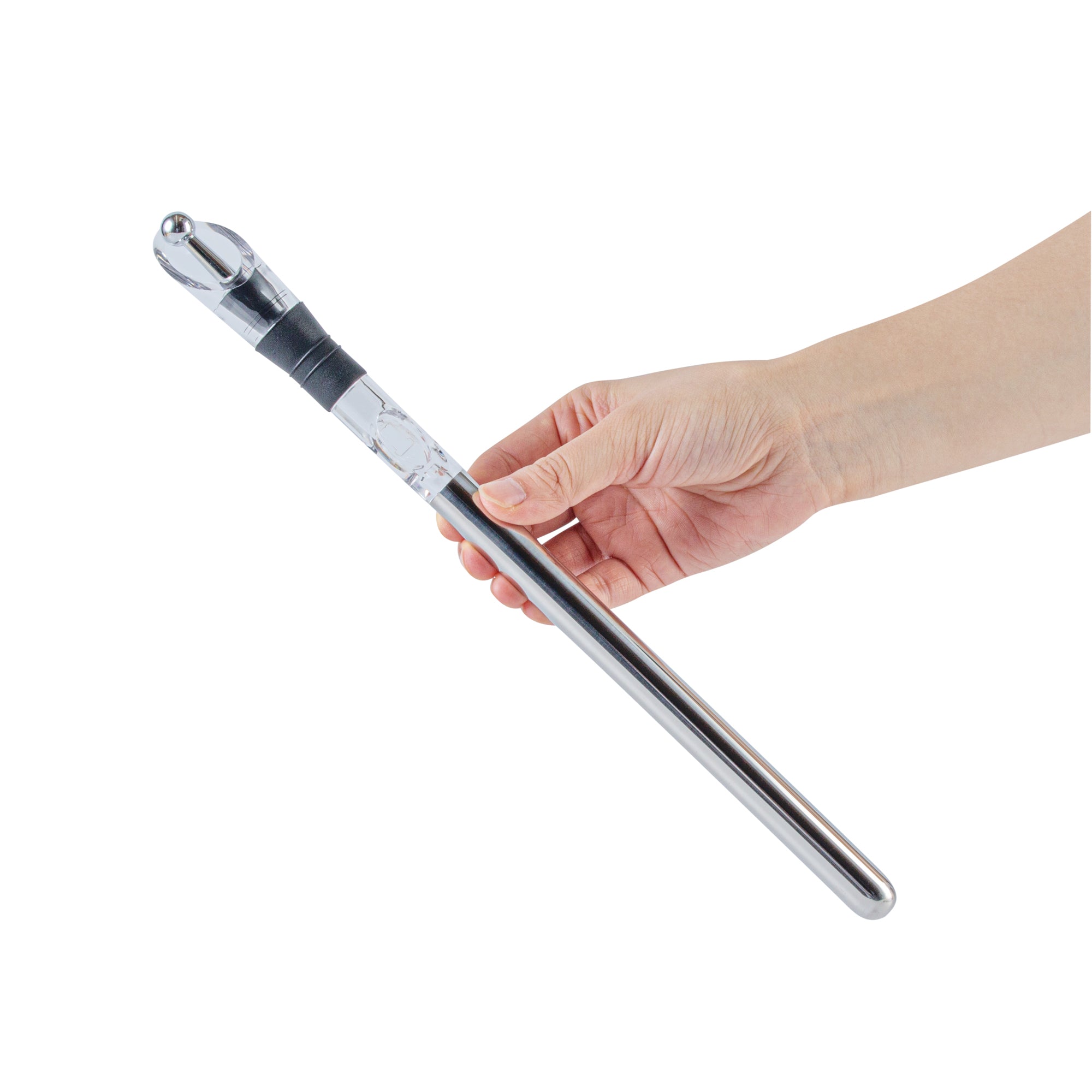 Premium Stainless Steel Wine Chiller Stick with Aerator and Pourer - 12.75