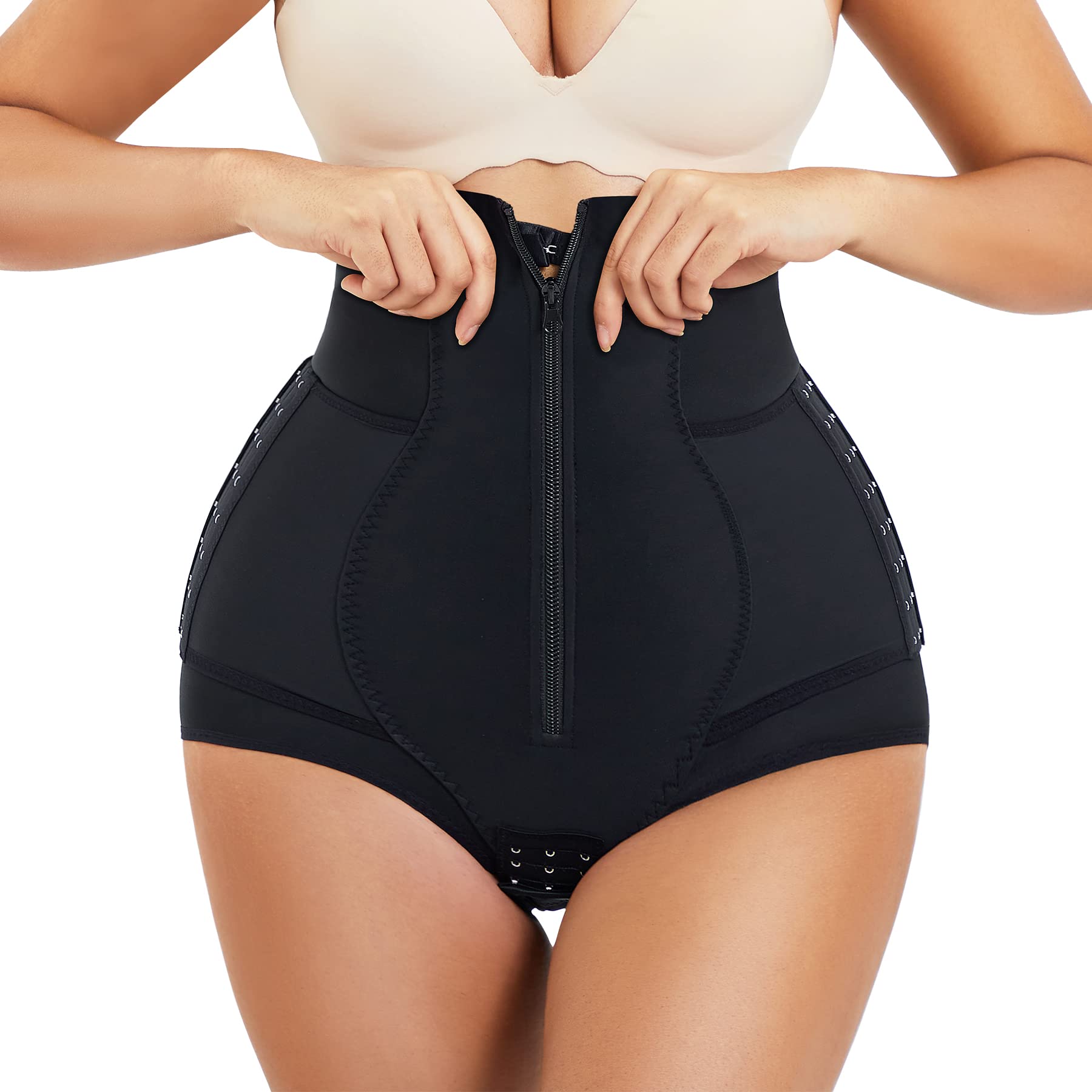 YERKOAD Women's Butt Lifter Shapewear - Tummy Control Body Shaper Panty Girdle with Hook & Zipper Closure - Seamless Underwear for Everyday Wear, Special Occasions & Postpartum Recovery