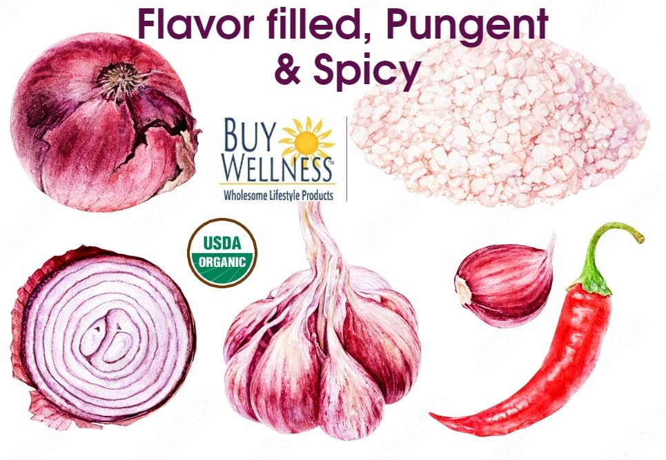 Premium Organic Onion Granules - Bulk 14 oz Bag | Granulated Red Onions & Scallions for Rich Flavor & Fresh Aroma | Ideal for Cooking, Seasoning & Meal Prep