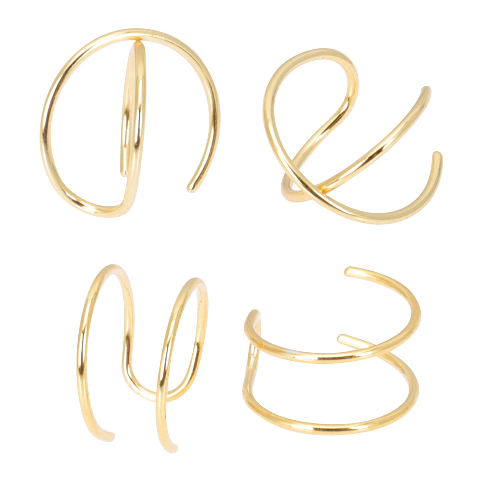6 Pairs Silver Ear Cuffs for Women - Clip On Ear Hook Adornments - Perfect for Parties, Weddings & Everyday Fashion Accessories