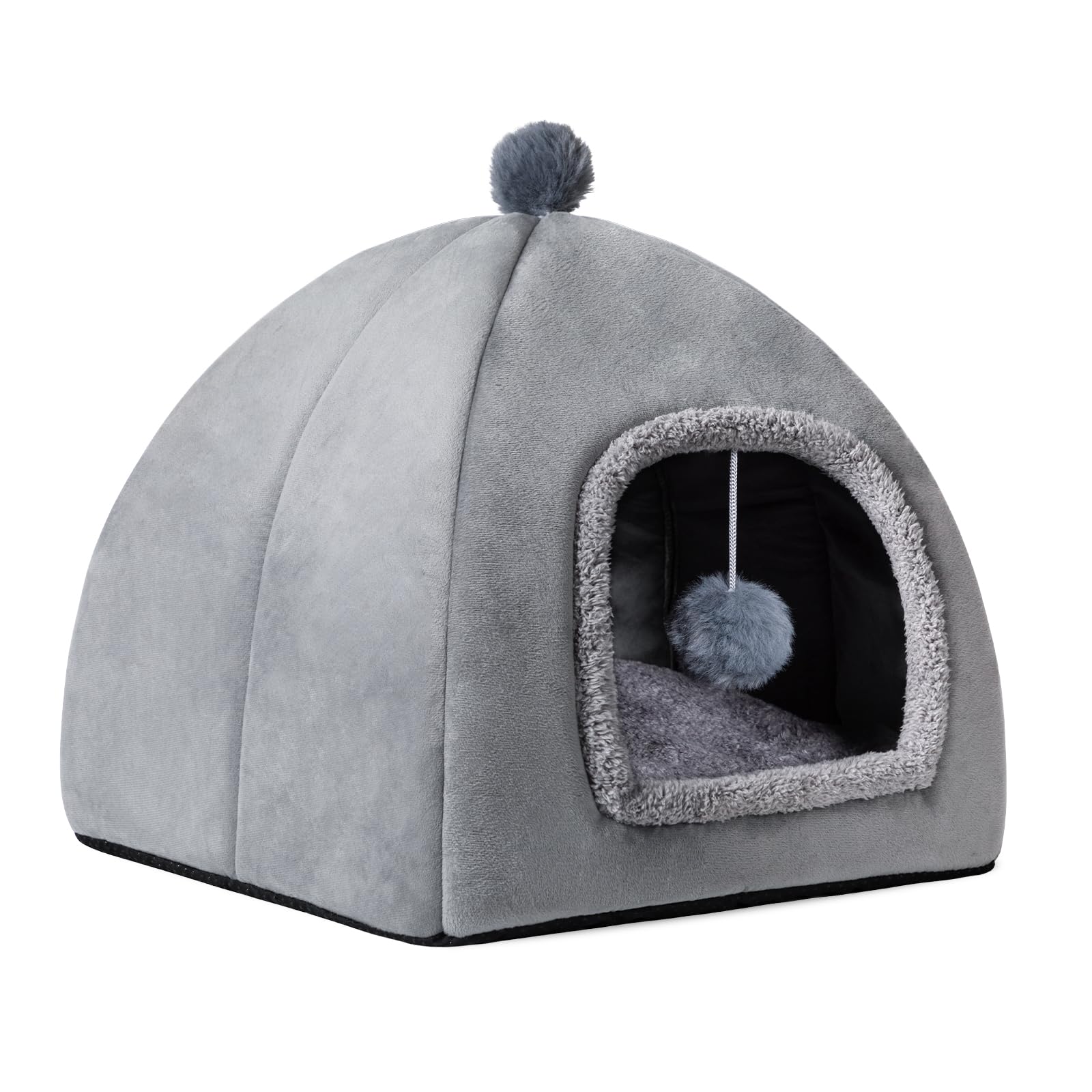 Cozy Cat Bed Cave for Indoor Cats - Soft Hideaway Dome Bed with Removable Washable Mattress - Perfect Cat Tent House for Kittens & Adult Cats (XL 17