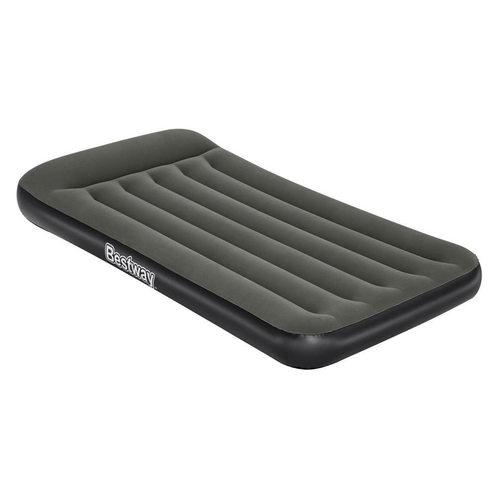 Bestway Single Air Mattress - 30cm Inflatable Bed with Built-in Pump, Grey - Perfect for Camping, Guest Beds & Home Use
