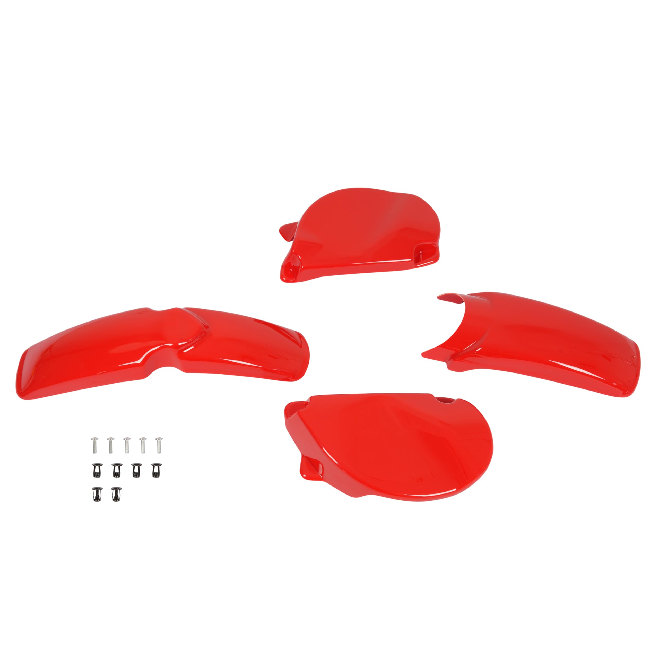 KUAFU Front & Rear Fender & Side Panel Set for 1977-1982 Honda XR75 XR80 - Red Motorcycle Body Kit with Plastic Fenders & Panels - Perfect for Off-Road Riding & Restoration Projects