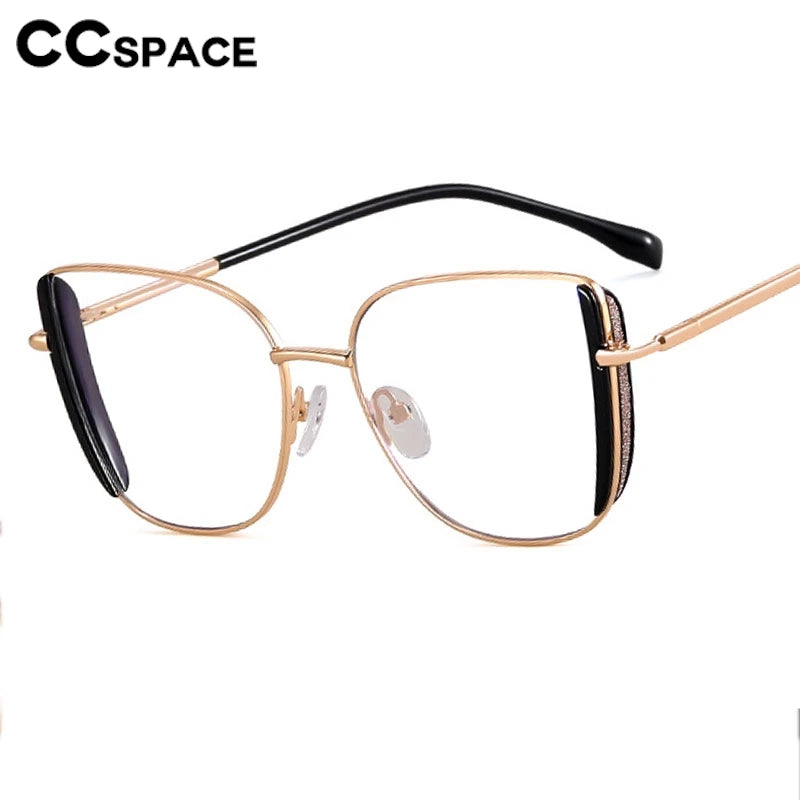 CCspace Women's Full Rim Square TR90 Titanium Eyeglasses - Lightweight & Durable Frame for Work, Reading & Daily Use (Model 300377)