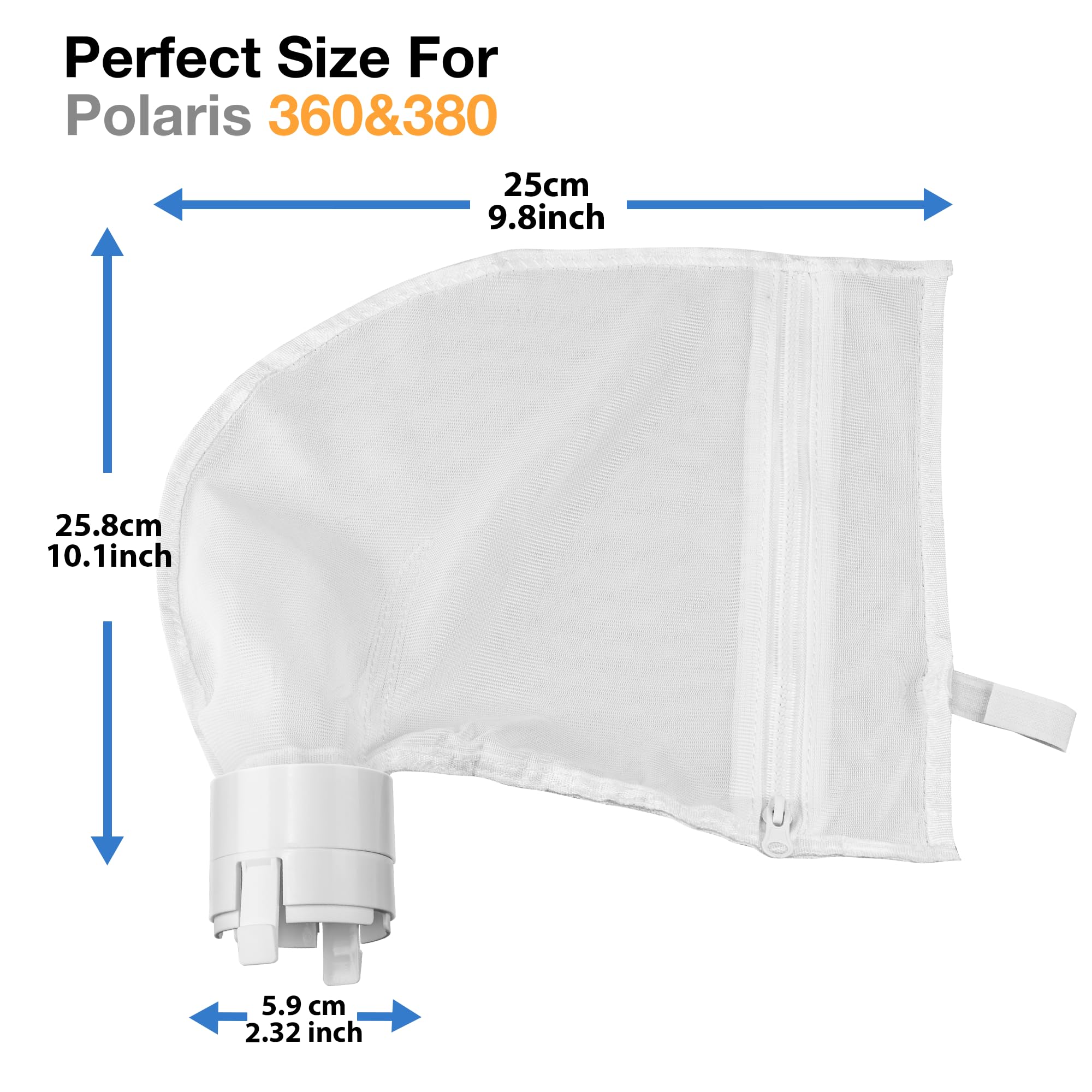 2 Pack 360 380 All-Purpose Filter Bags for Polaris Pool Cleaner | Durable Replacement Parts for Efficient Pool Maintenance