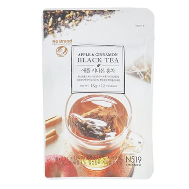 ZEESOON Apple Cinnamon Black Tea Bags (1.5g x 12 Count) - Premium Herbal Tea with Ripe Apple Aroma & Spicy Cinnamon Notes - Pyramid Tea Bags for Relaxation, Afternoon Tea & Gift Giving