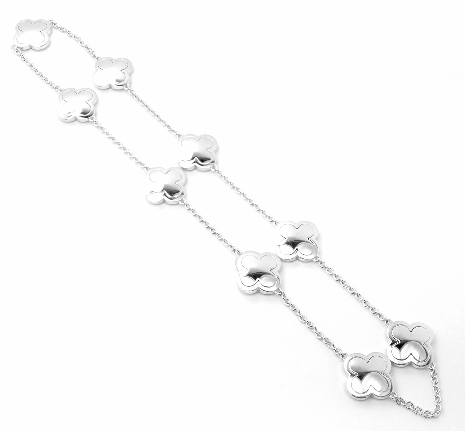 Authentic Van Cleef & Arpels 18k White Gold Diamond Pure Alhambra Necklace - Luxury Jewelry for Women, Perfect for Weddings, Anniversaries & Special Occasions