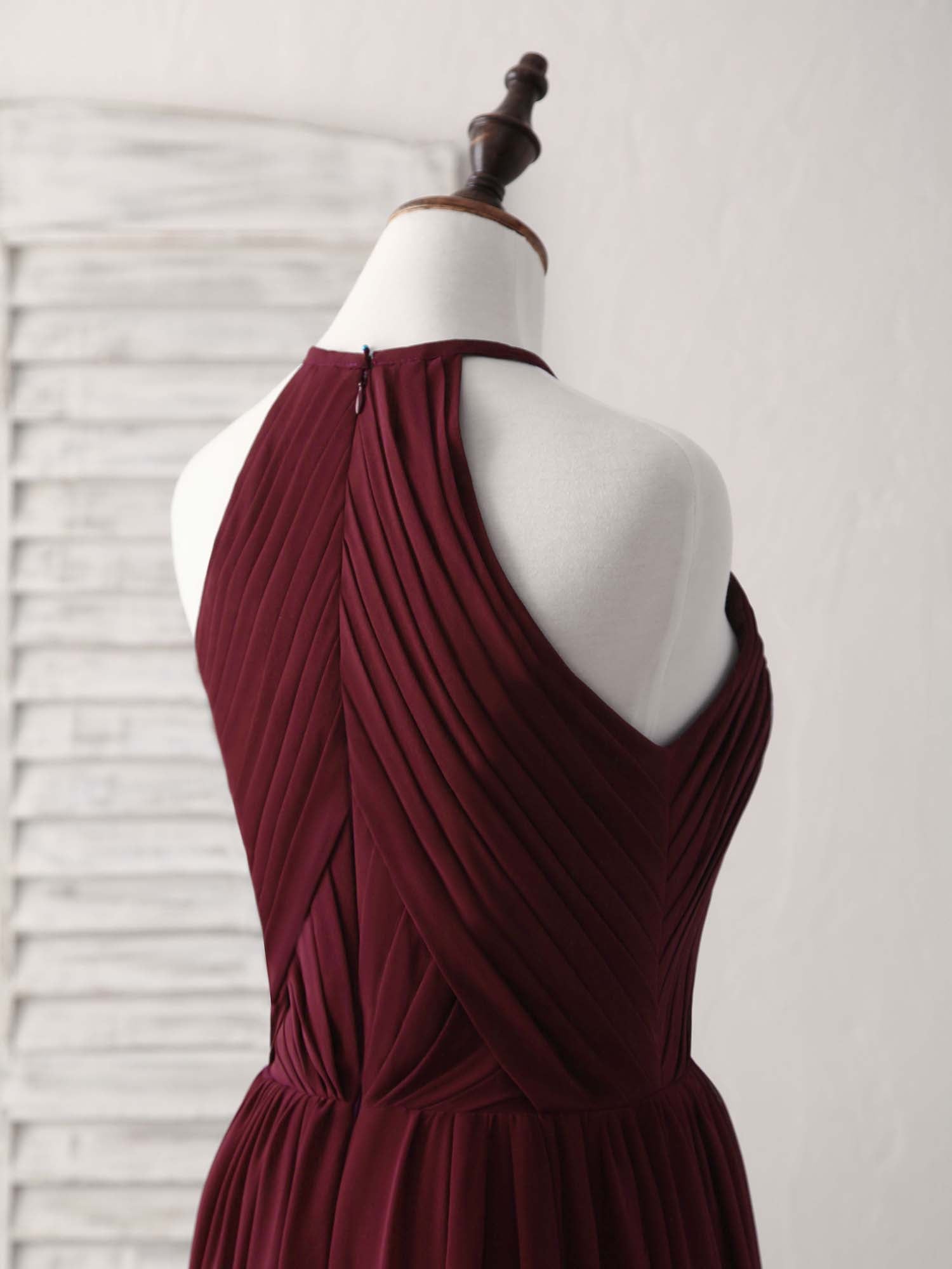 Elegant Burgundy Chiffon Long Prom Dress | Formal Evening Gown for Women | Perfect for Homecoming, Prom Night & Special Occasions