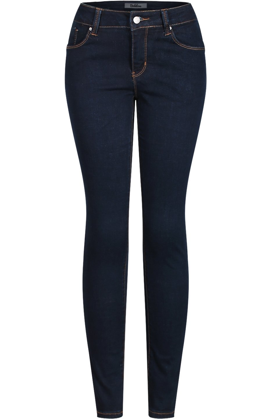 2LUV Women's Stretchy 5-Pocket Dark Denim Skinny Jeans - High Waist Slim Fit Stretchy Jeans for Women, Comfortable Everyday Wear for Work, Dating & Casual Outfits