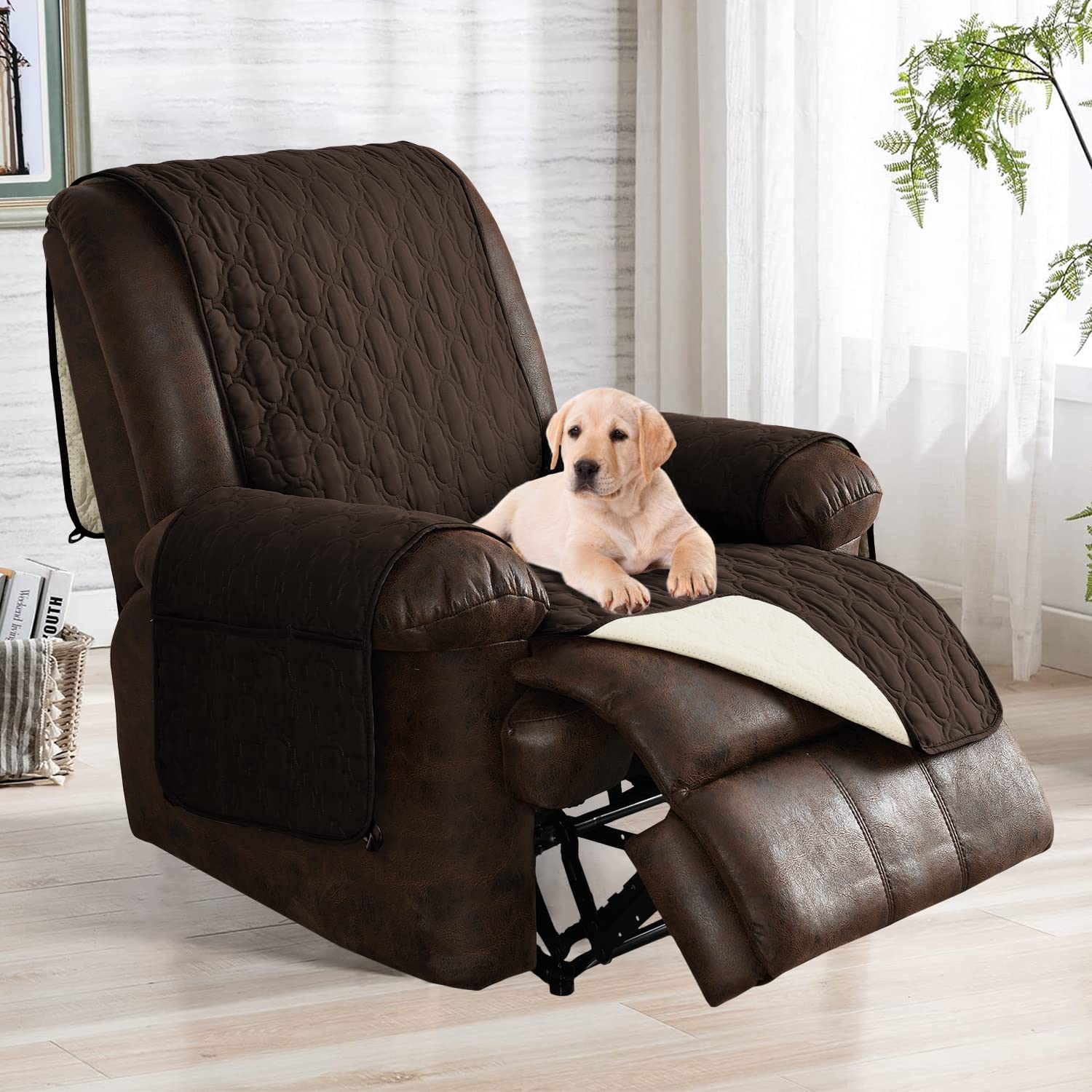 RBSC Waterproof Sofa Cover with Side Pockets - Pet Friendly Couch Protector for Dogs & Cats (30